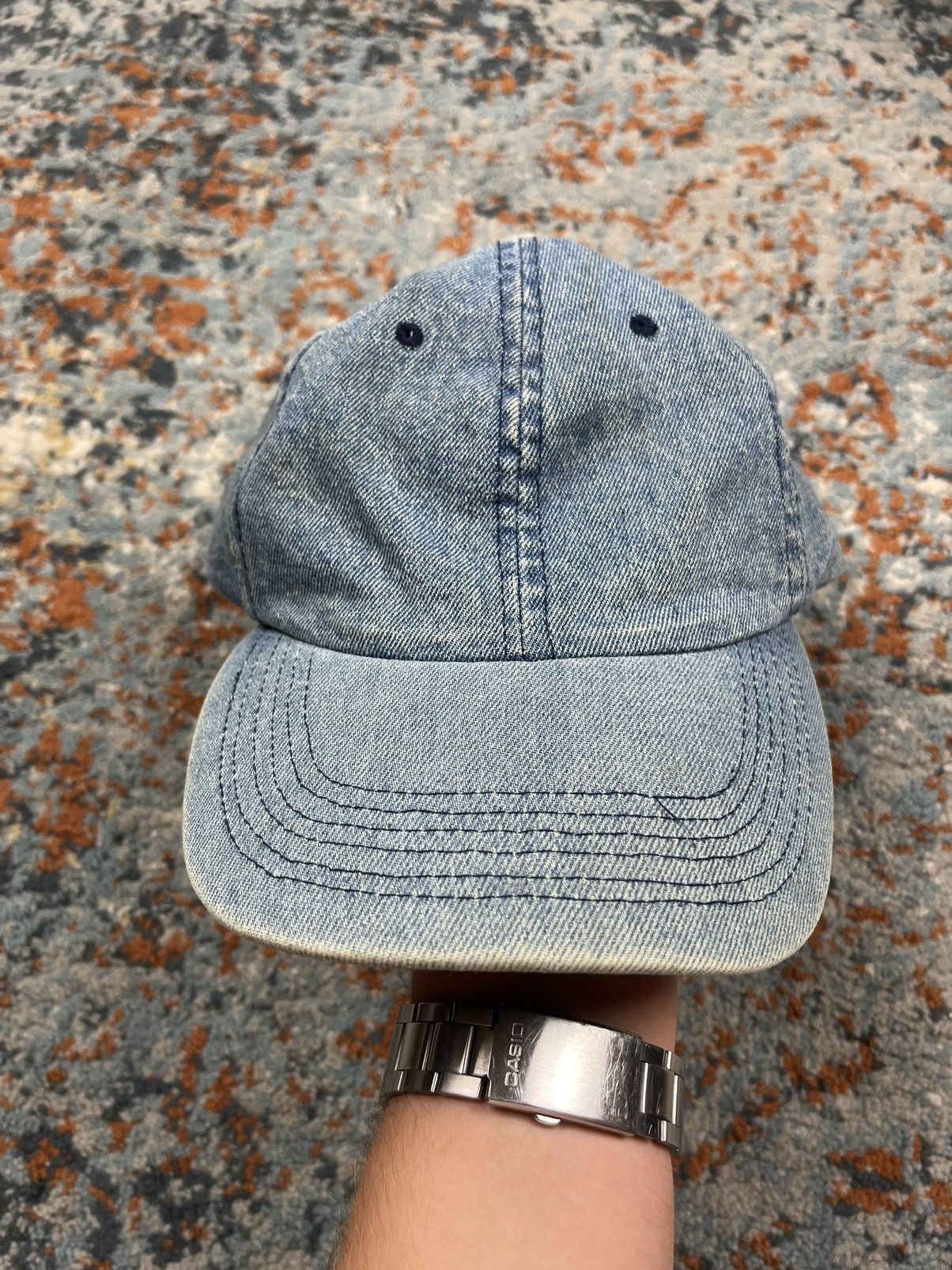 Vintage Vintage 90s Distressed Denim washed faded jeans hat Size ONE SIZE - 3 Thumbnail