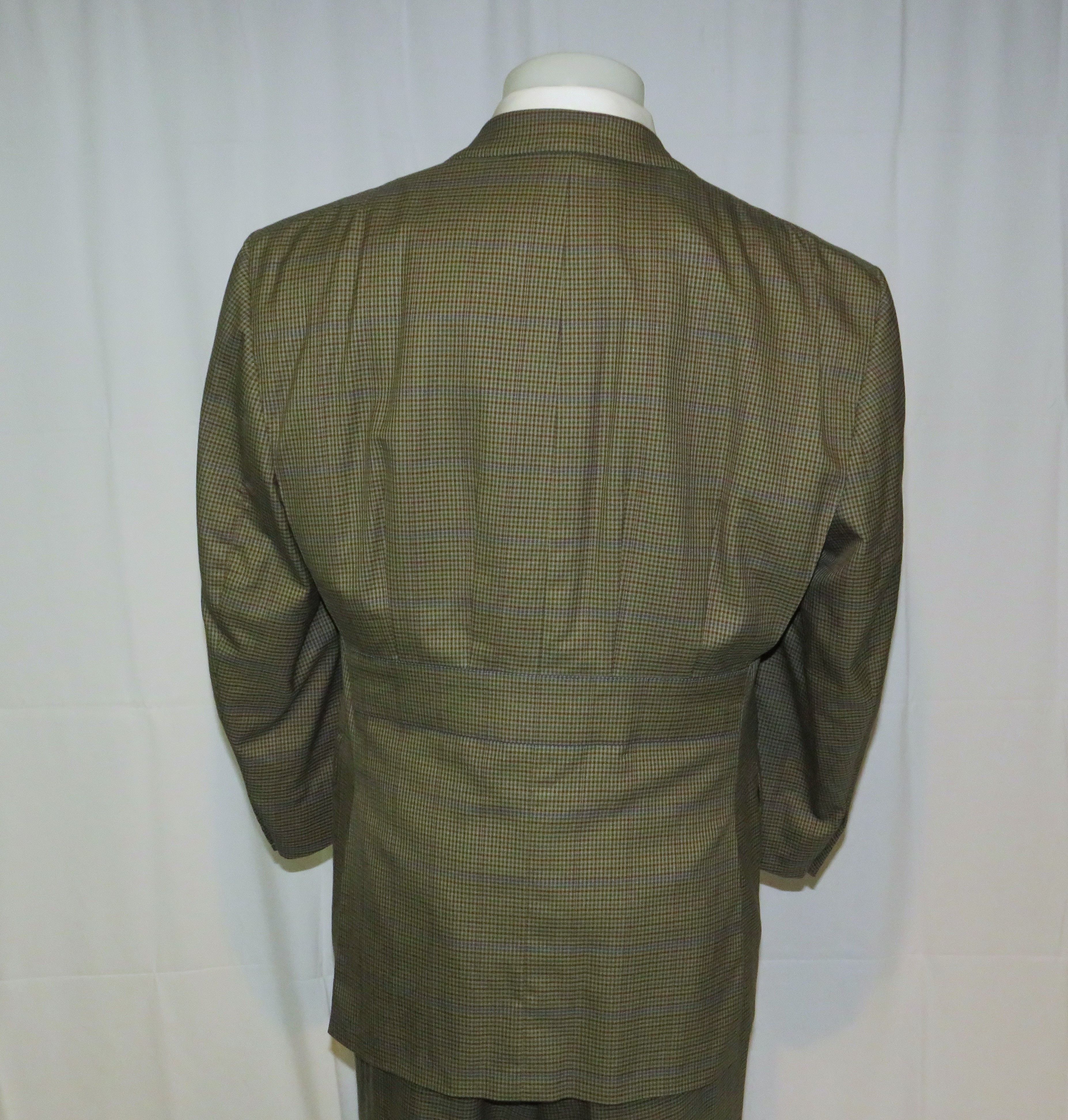 Bergdorf Goodman × Domenico Spano Bespoke Belted Guncheck Three Roll Two Hunting Suit 42R Size 42R - 14 Thumbnail