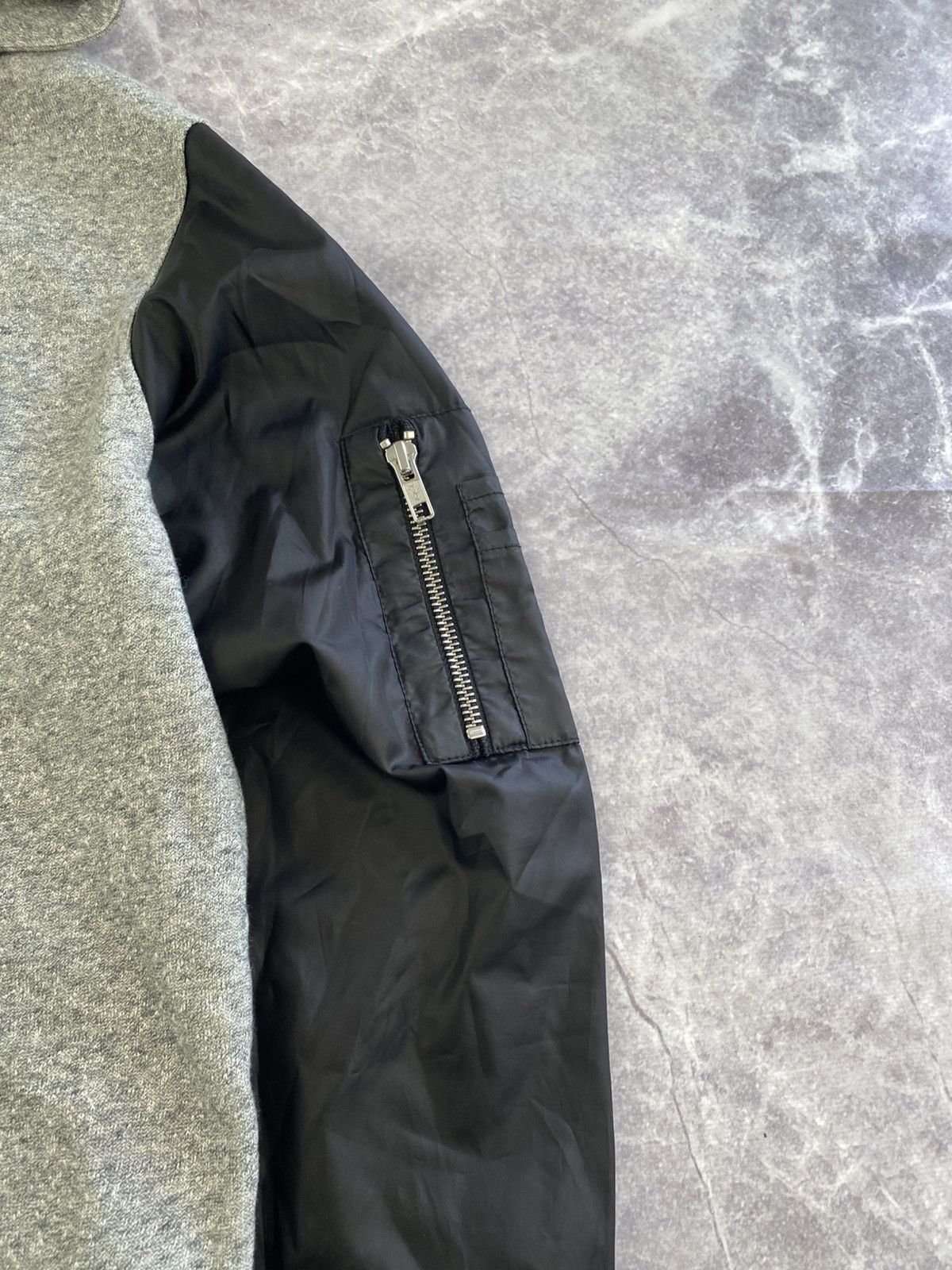 The Kooples The Kooples Melange Hoodie with Black Nylon Details Size: XS Size US XS / EU 42 / 0 - 6 Thumbnail