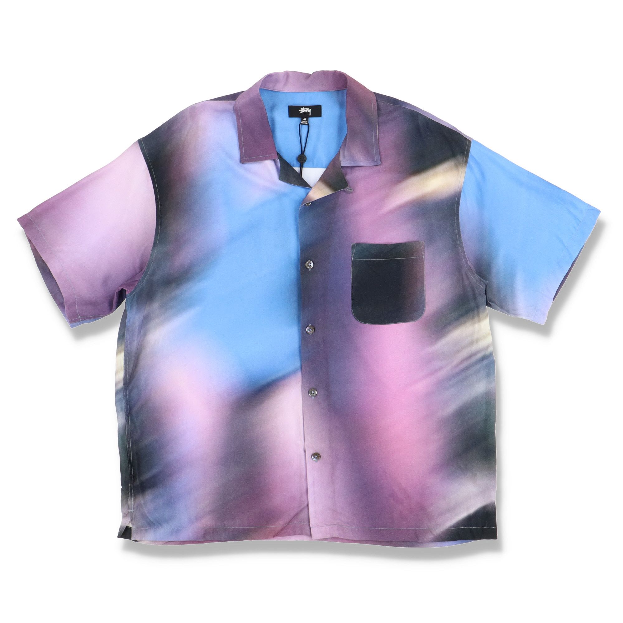 Stussy Blue Motion Pattern Viscose Short Sleeve Shirt Size US S / EU 44-46 / 1 - 1 Thumbnail