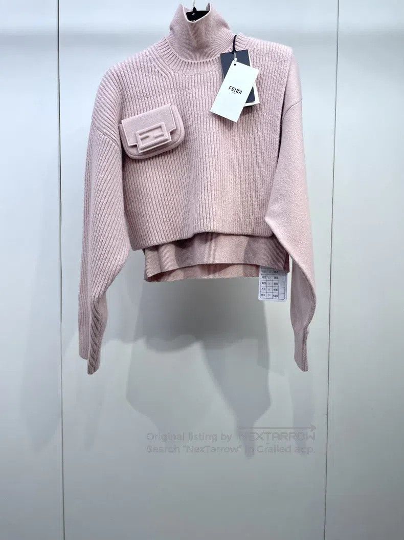 Fendi Fendi Pink Double F Logo Turtleneck Size XXS / US 00 / IT 34 - 1 Thumbnail
