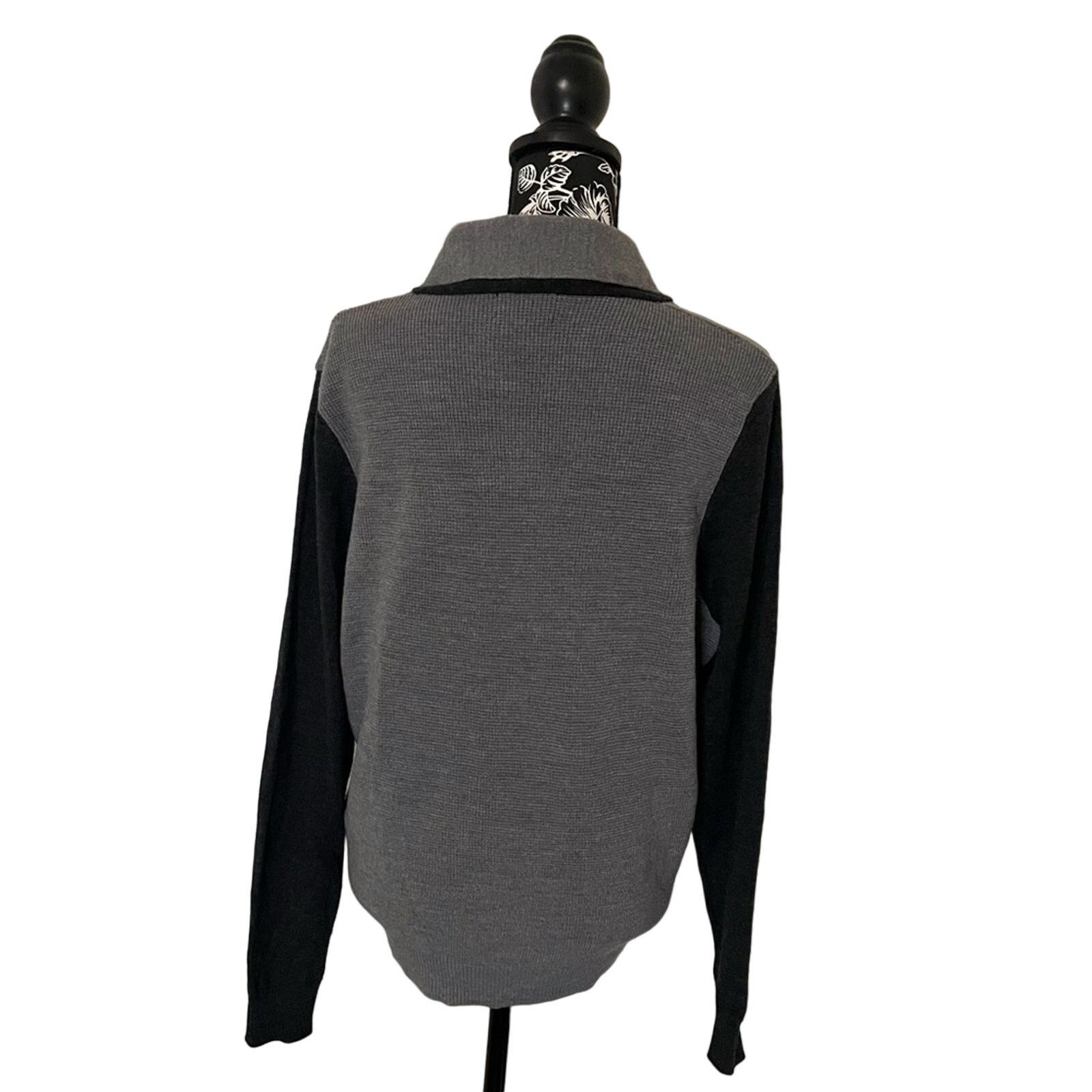 Thomas Dean Thomas Dean Merino Wool Shawl Collar Sweater Gray Small Size US S / EU 44-46 / 1 - 6 Thumbnail