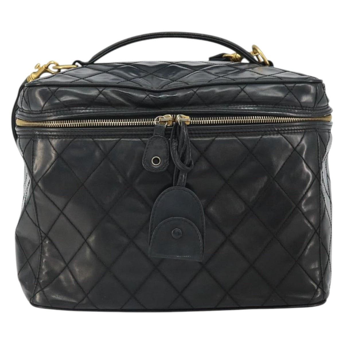 Chanel Chanel Vanity Handbag Patent Leather Black CC Size ONE SIZE - 2 Thumbnail