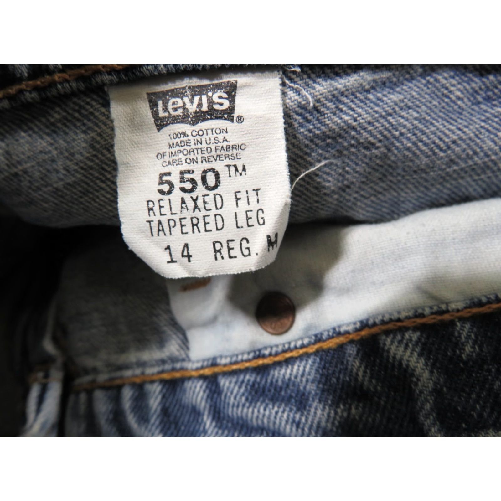Levi's VINTAGE Levi's 550 Jeans Denim Relaxed Slim 14 Regular 32x30 Blue Womens Tapered Straight 1997 USA Size 36" / US 14 / IT 50 - 6 Thumbnail