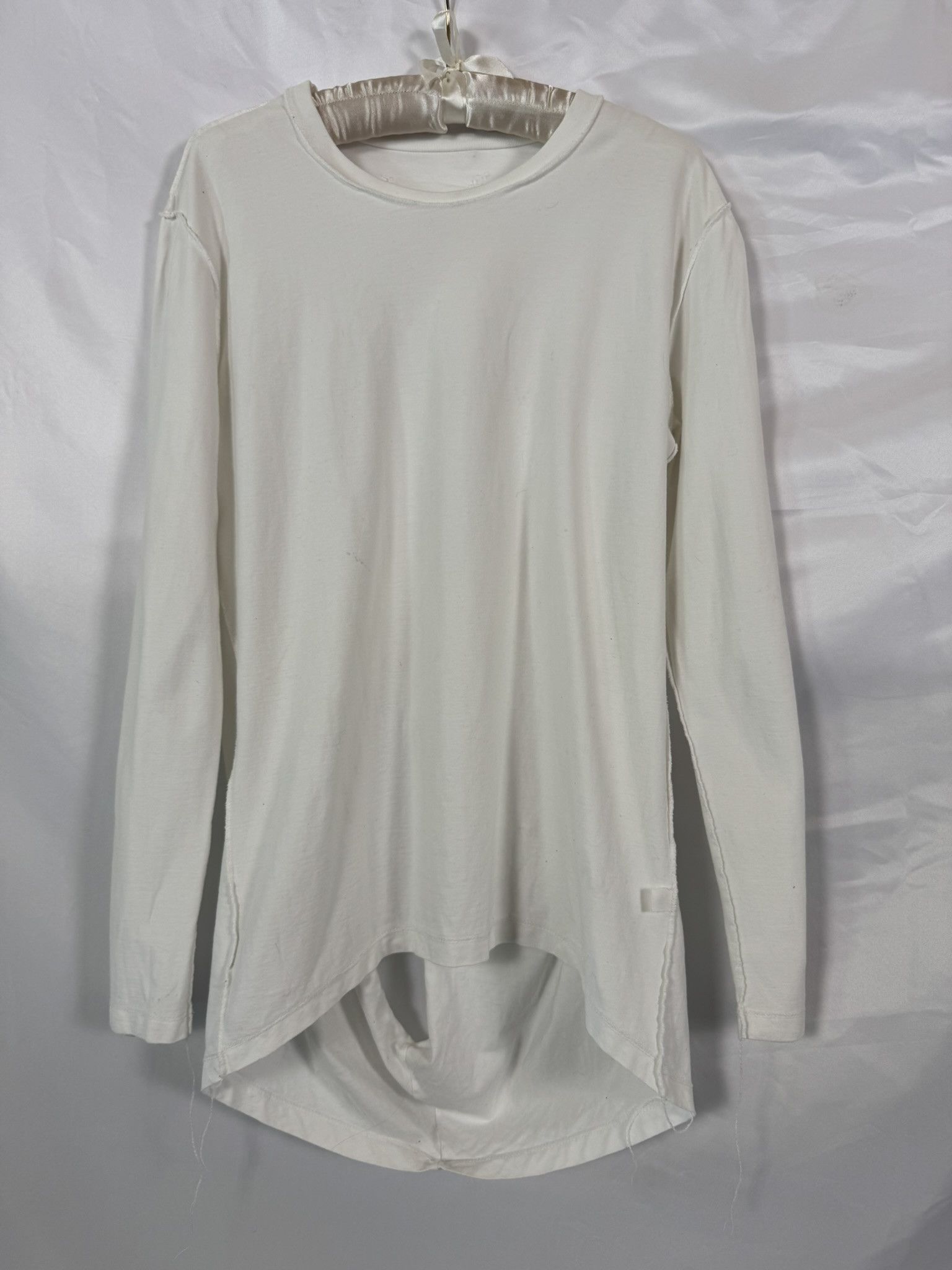 Maison Margiela Martin Margiela White Longline Long Sleeve Top Back Slit Size L / US 10 / IT 46 - 1 Thumbnail