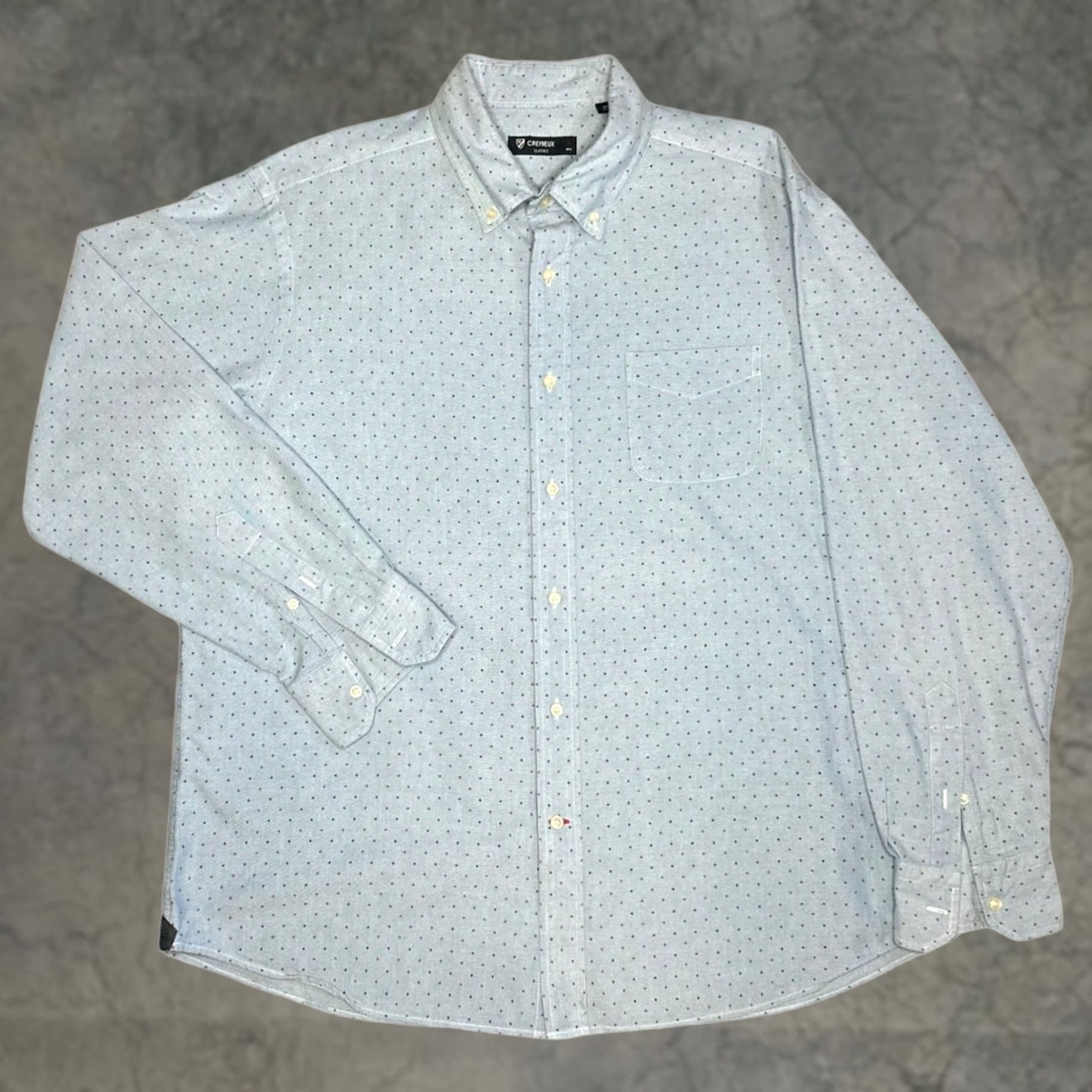 Cremieux CREMIEUX CLASSICS Mens XL Blue Dotted Button Down Long Sleeve Shirt Size US XL / EU 56 / 4 - 1 Thumbnail