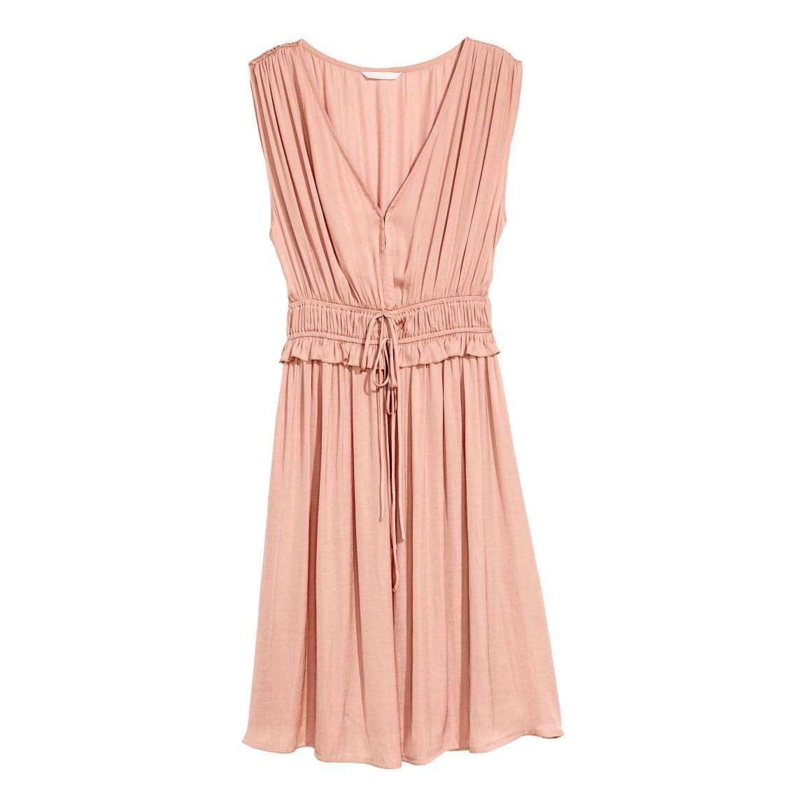 h&m powder pink dress Ladies - Powder Pink Eyelet-Embroidered Strappy Dress - Size: 14