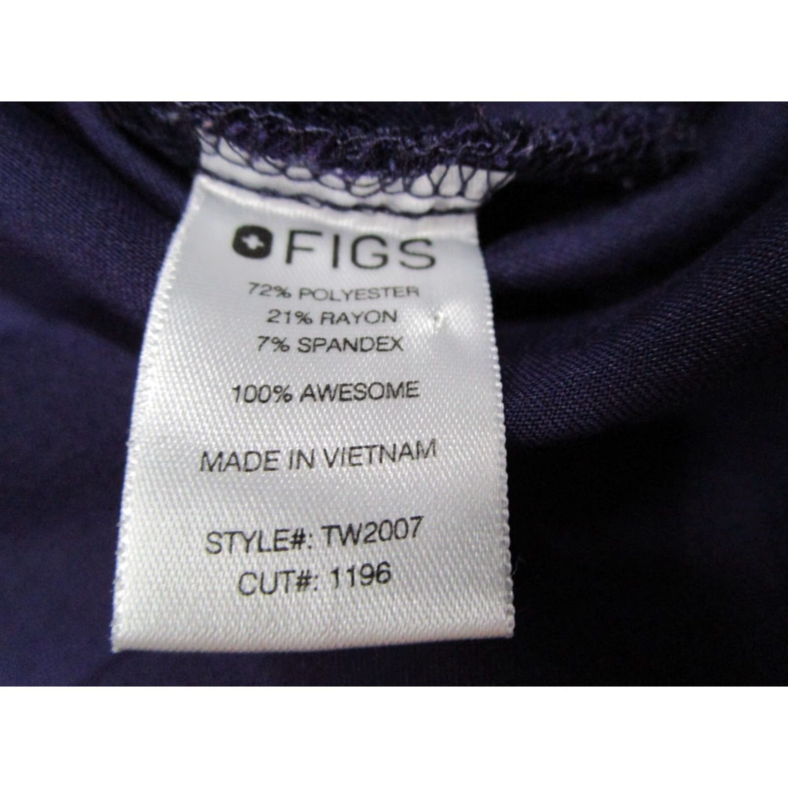 Vintage FIGS Scrub Top Women XL Purple Technical Collection MUA Pintuck - Polyester Blend Size XL / US 12-14 / IT 48-50 - 4 Thumbnail