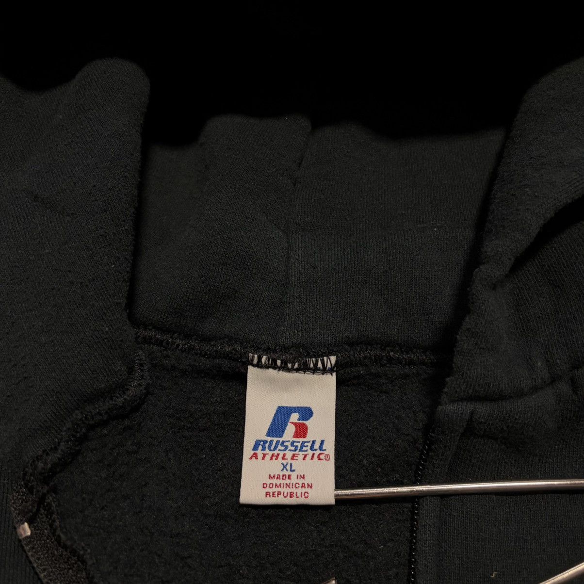 Vintage 90s Russell Athletic Zip Up Hoodie Blank Boxy USA