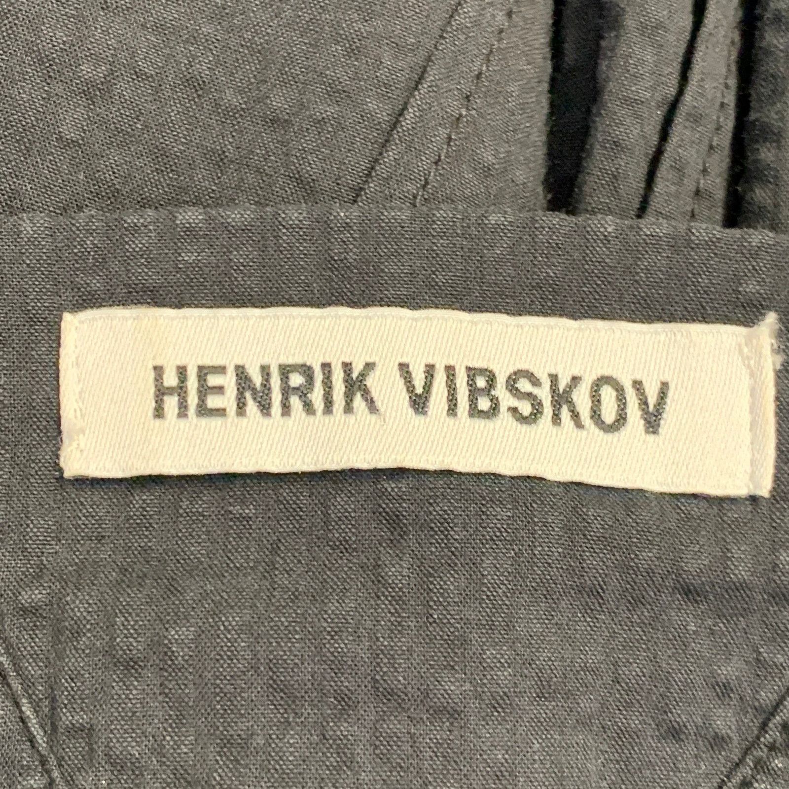 Henrik Vibskov Size M/L Black Cotton Seersucker Long Sleeve Pleated Dress Size M / US 6-8 / IT 42-44 - 5 Thumbnail