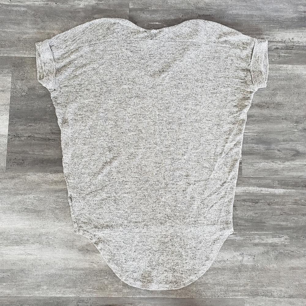 Forever 21 Grey Marled F21 Vneck Short Sleeve Size M / US 6-8 / IT 42-44 - 2 Thumbnail