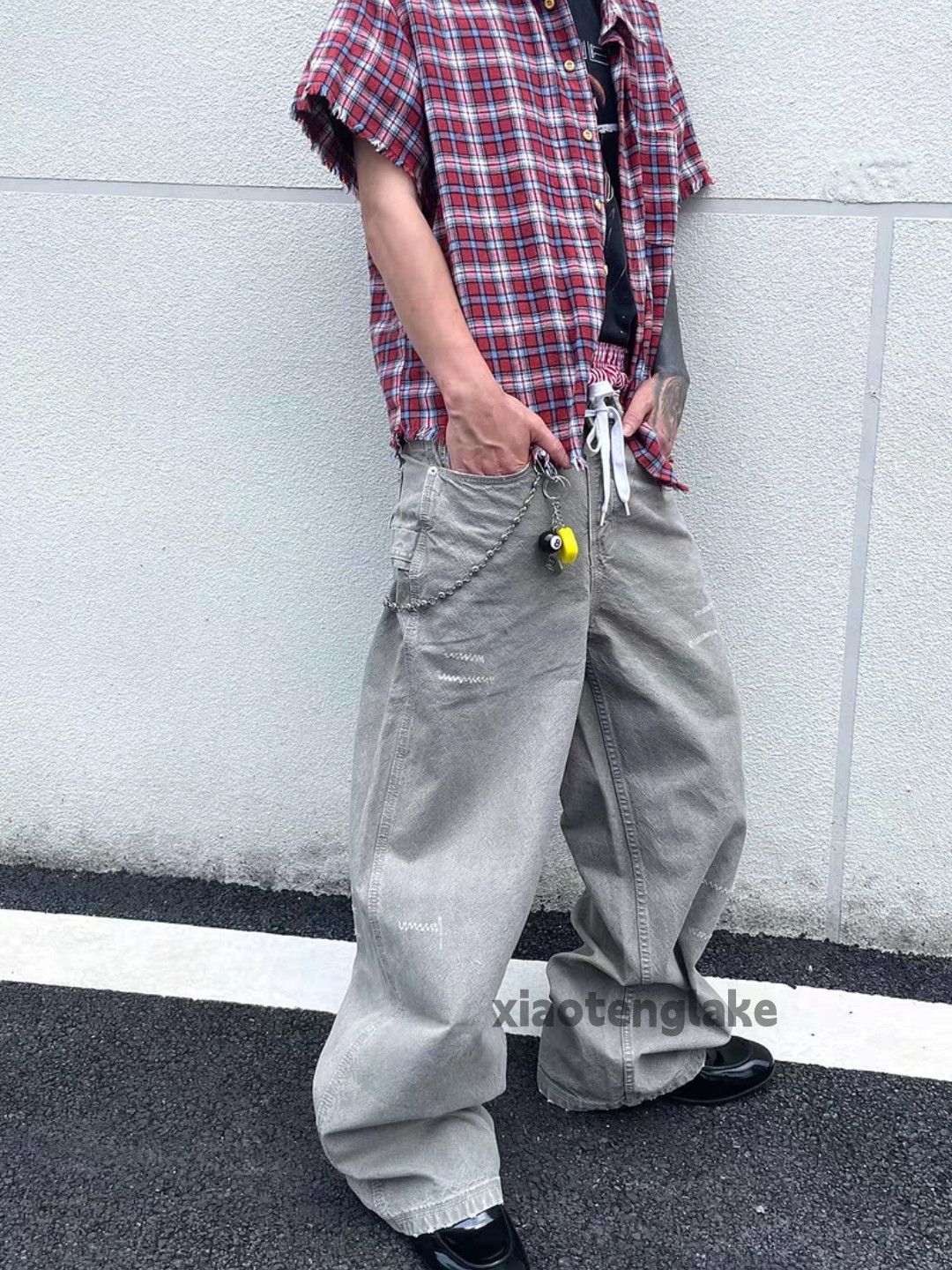 Vintage Unisex washed faded loose baggy hiphop cargo pants Size US 32 / EU 48 - 5 Thumbnail