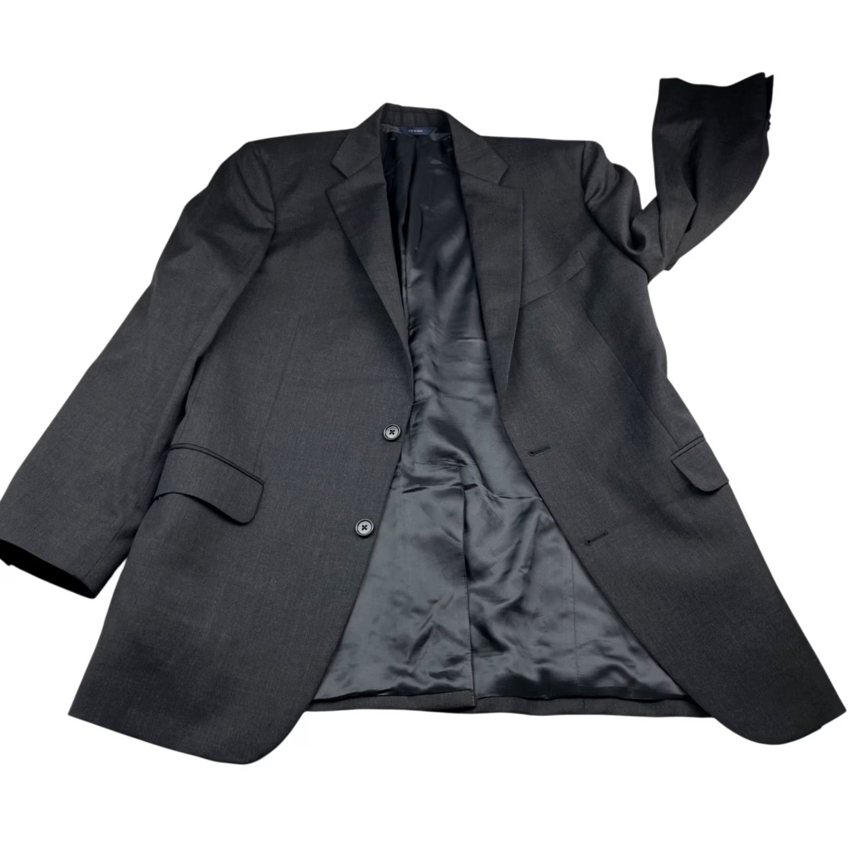Brooks Brothers Brooks Brothers Men's 1818 Madison Suit Gray Wool 2-Button Jacket Pants 41x35 Notch Lapel Long Single-Breasted 2 Piece Italy Regular Mens Size 42R - 4 Thumbnail
