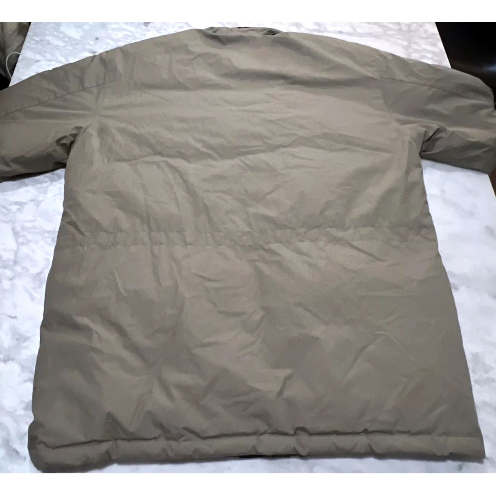 Vintage Aviator International Jacket Mens XL Winter Down Filled Hood Shell Cotton Polyester Khaki Bomber Jacket Regular Fit Mid-Length Zip Front Size US XL / EU 56 / 4 - 6 Thumbnail