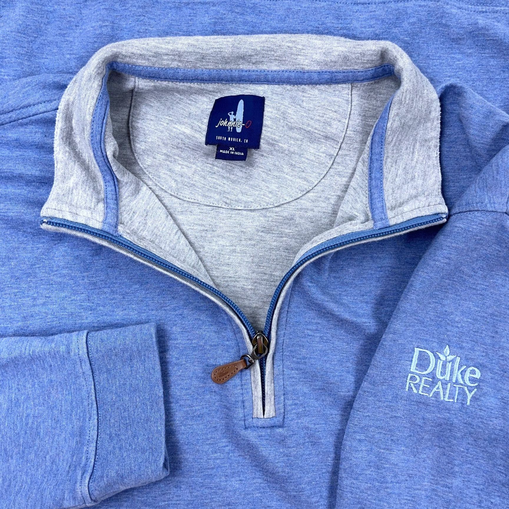 johnnie-O Jonnie-O Sweater Men XL Light Blue Pullover Quarter Zip Sweatshirt Golf Cotton Shirt Size US XL / EU 56 / 4 - 2 Thumbnail