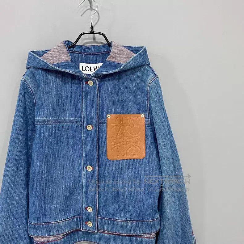 Loewe Loewe Embossed Leather Pocket Logo Denim Jacket Size 4XL / US 24-26 - 2 Thumbnail