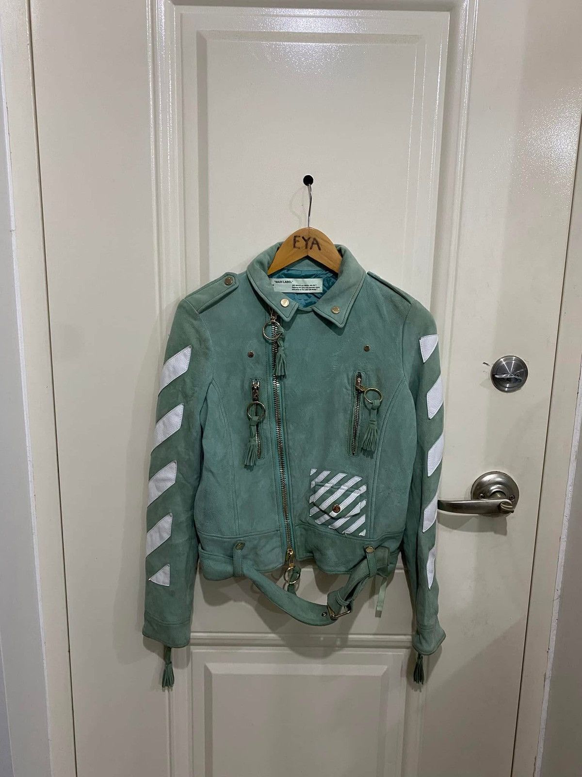 Off-White Off White Biker Leather Jacket Size M / US 6-8 / IT 42-44 - 1 Thumbnail
