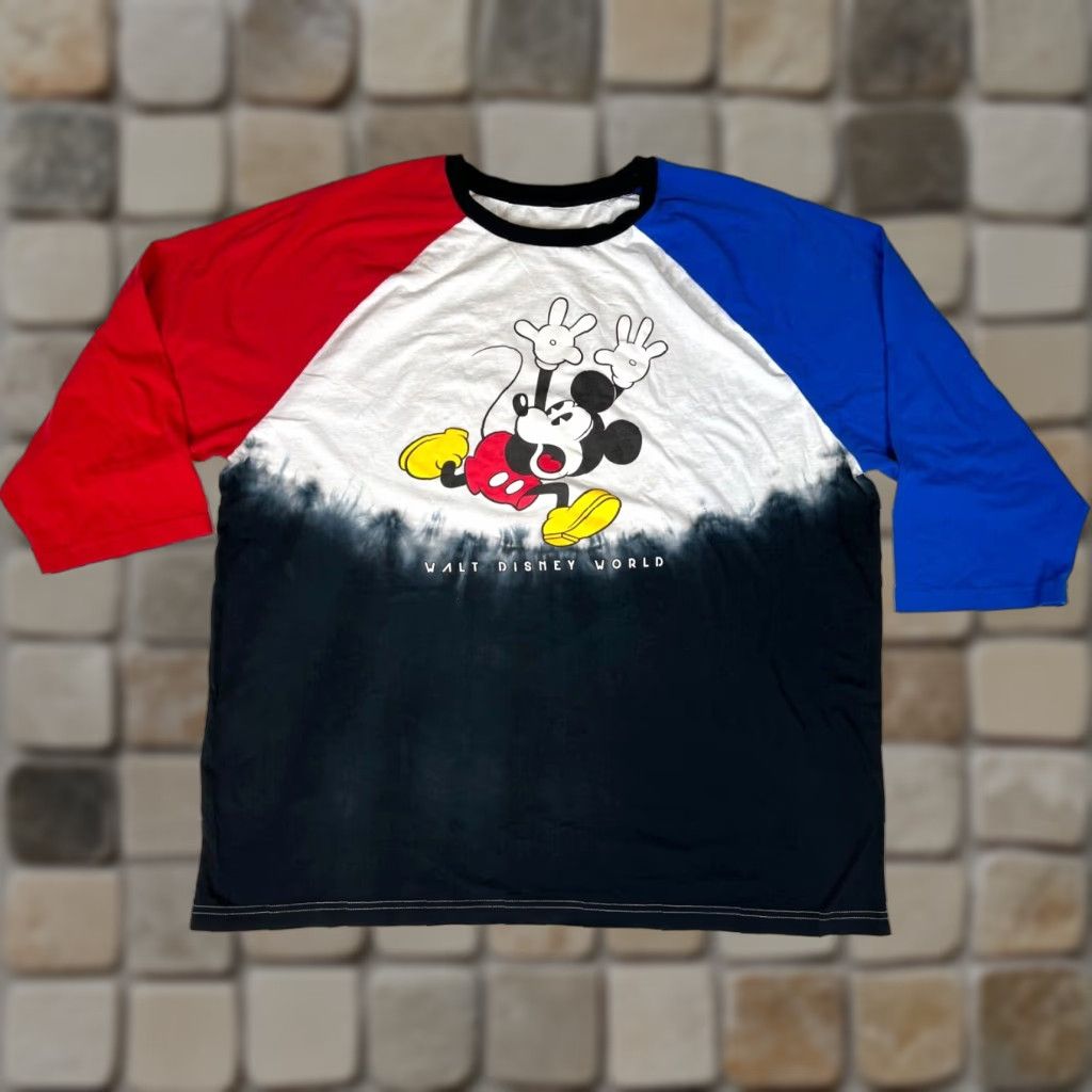 Disney Disney Parks Men’s Baseball Tee Mickey Mouse Walt Disney World Colorblock 2XL Multicolor Crew Neck 3/4 Sleeve Shirt Size US XXL / EU 58 / 5 - 1 Thumbnail