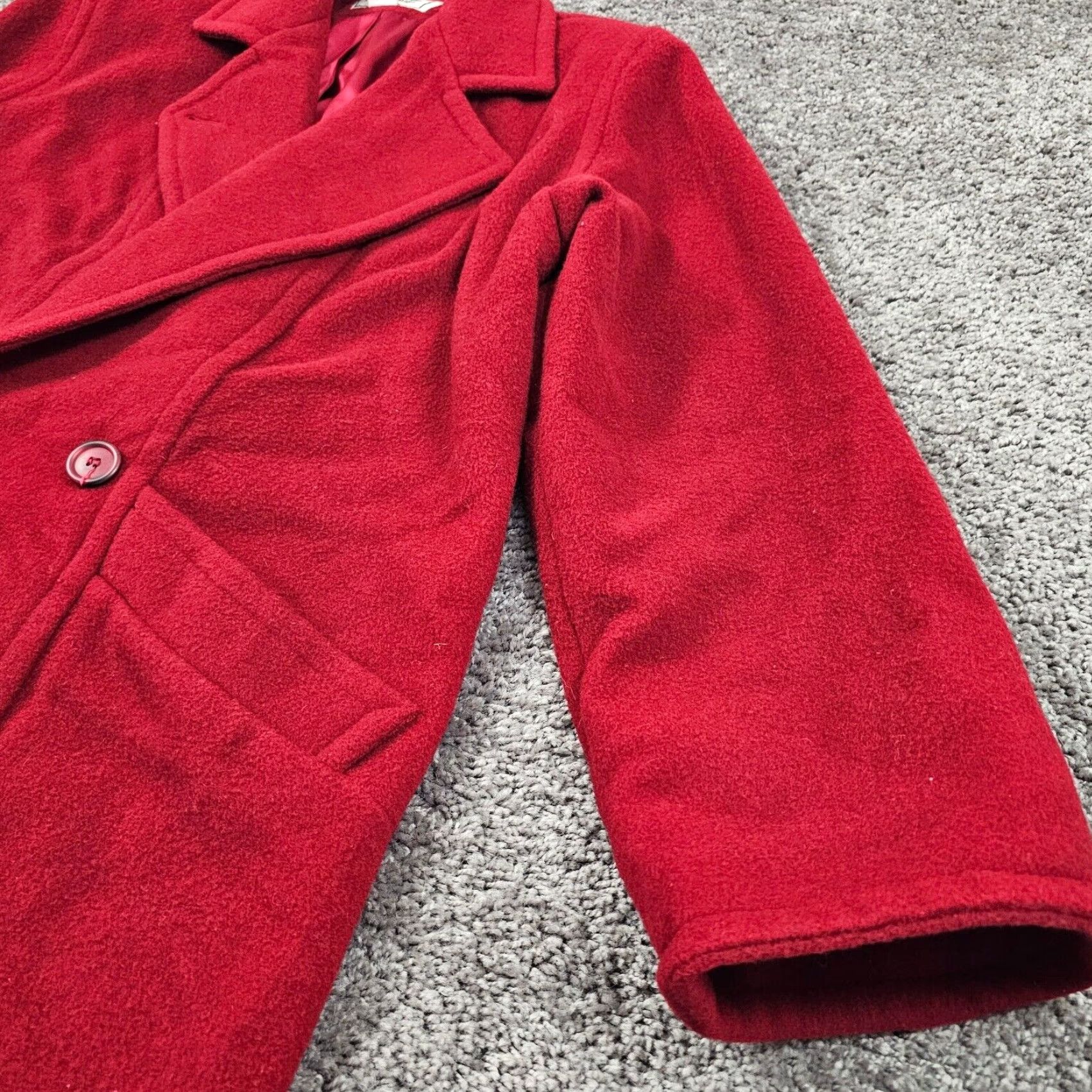 Vintage VINTAGE L.L. Bean Jacket Womens 14 Pea Coat Wool Red Navy Lining Pockets Made in USA Mens/Womens Size XL / US 12-14 / IT 48-50 - 7 Thumbnail