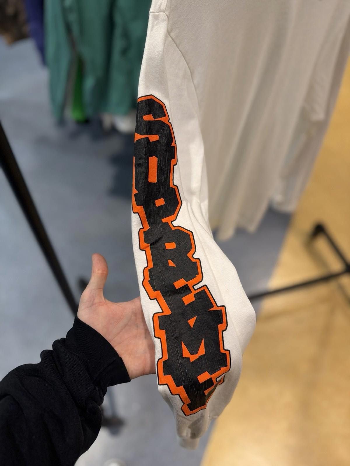 Supreme Supreme Cracked Long Sleeve Top Washed White Orange Size (S) Size US S / EU 44-46 / 1 - 7 Thumbnail