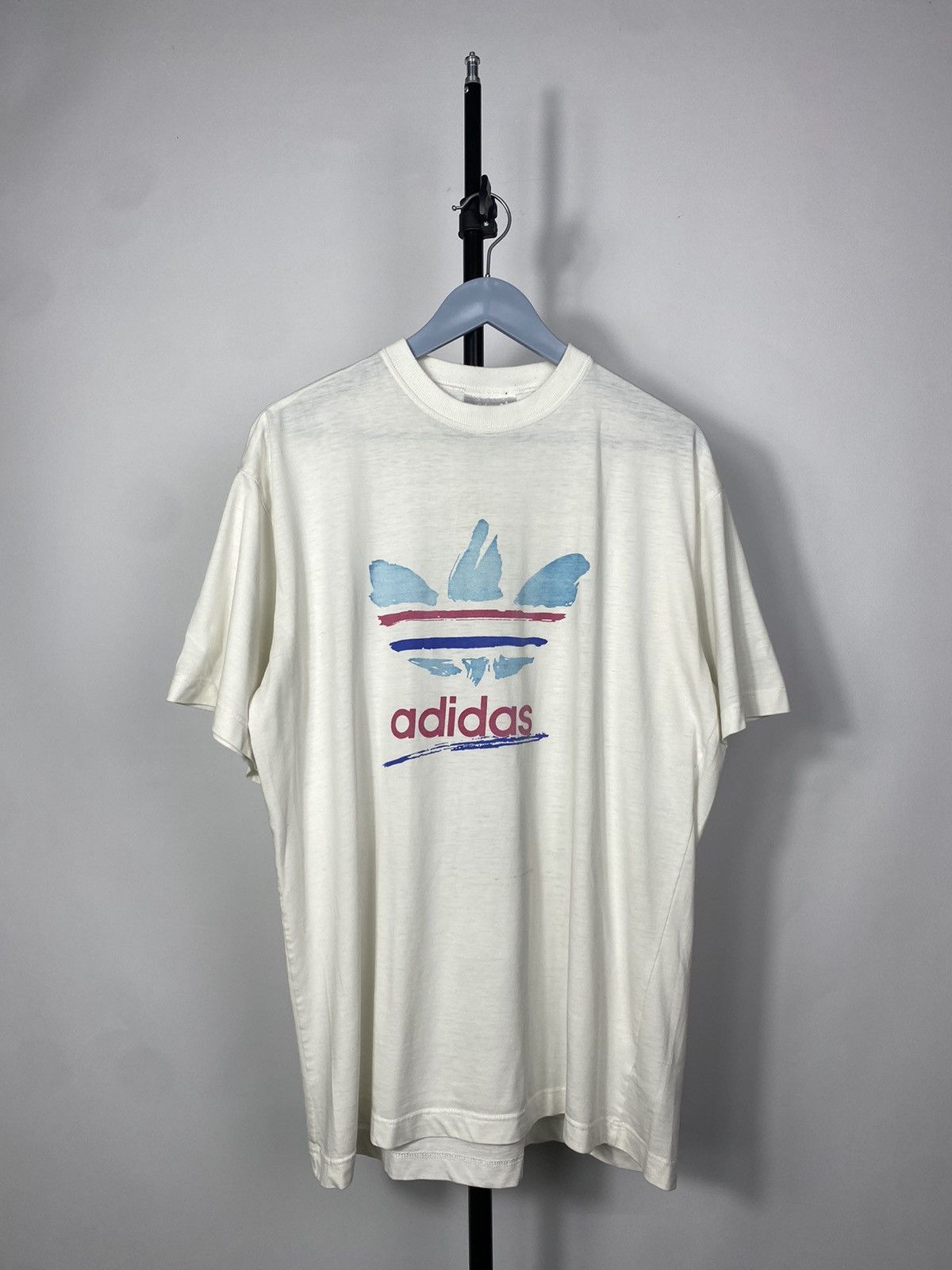 Adidas × Vintage Vintage 90s Adidas T Shirt Big Logo Style Boxy Rap Size US M / EU 48-50 / 2 - 1 Thumbnail