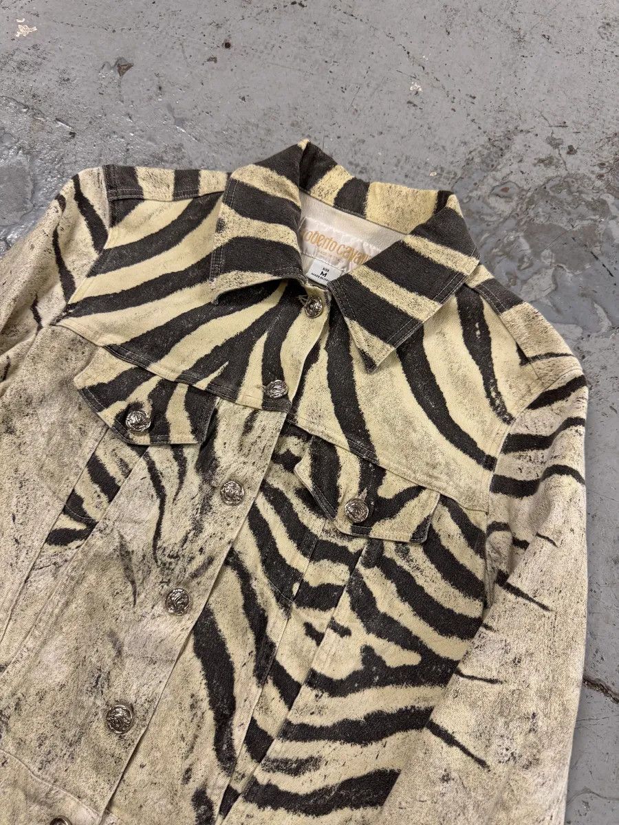 Roberto Cavalli SS1999 Roberto Cavalli Zebra Marble Buttoned Cropped Jacket Size M / US 6-8 / IT 42-44 - 6 Thumbnail