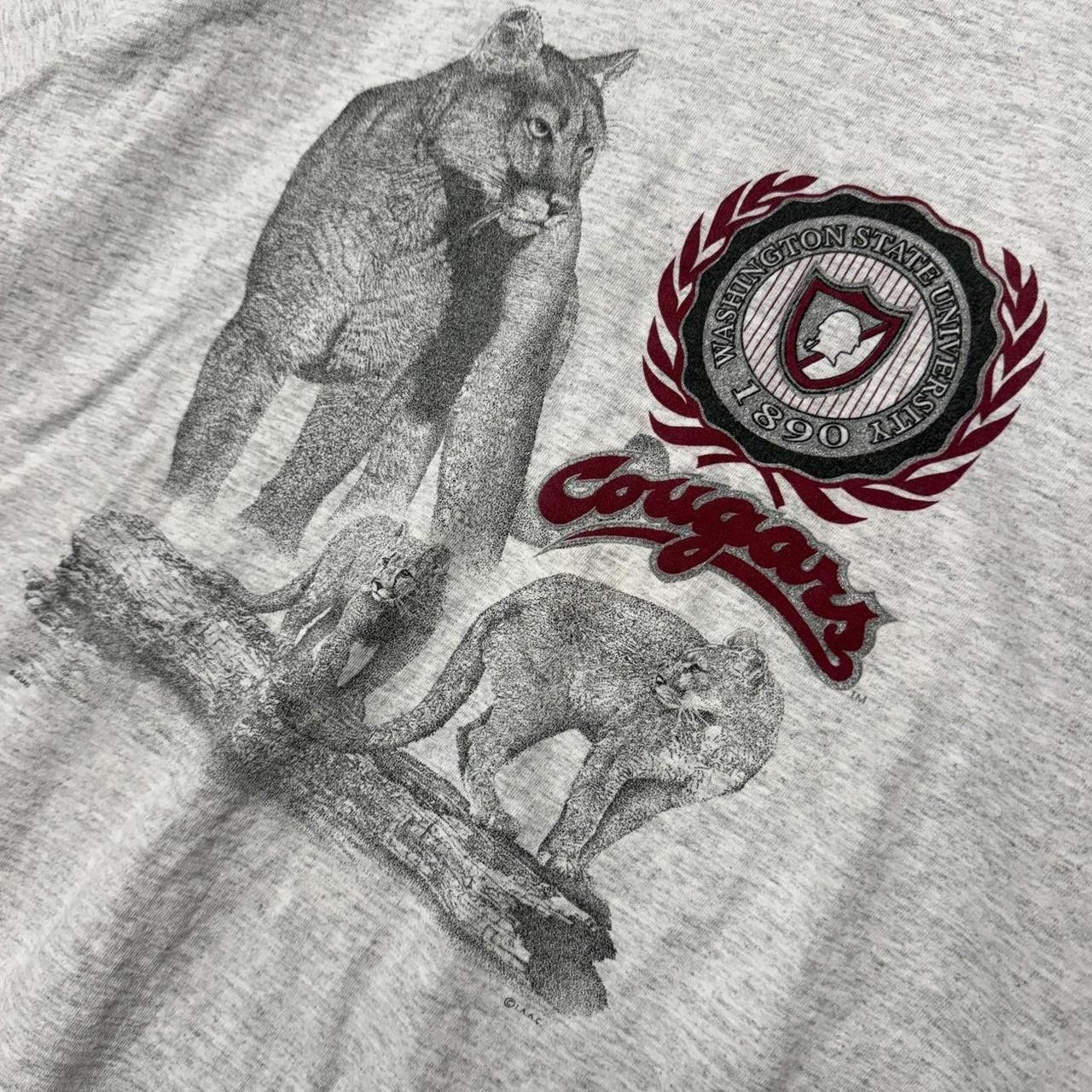Vintage Washington State University Cougars Grey 90s Tee Shirt Large Size US L / EU 52-54 / 3 - 2 Thumbnail