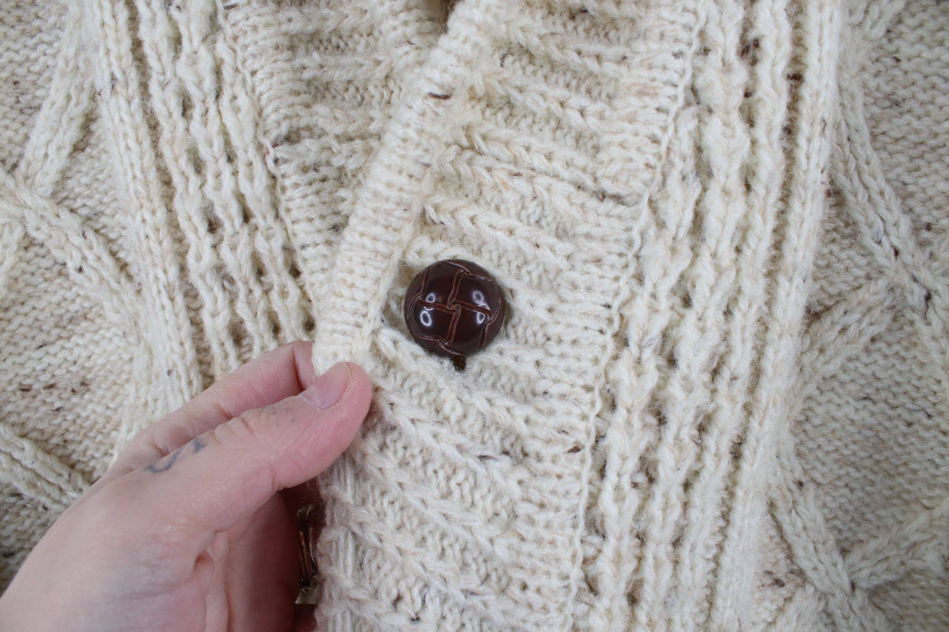 Vintage Vintage 70s Streetwear Fisherman Cable Knit Cardigan Sweater Size US M / EU 48-50 / 2 - 4 Thumbnail
