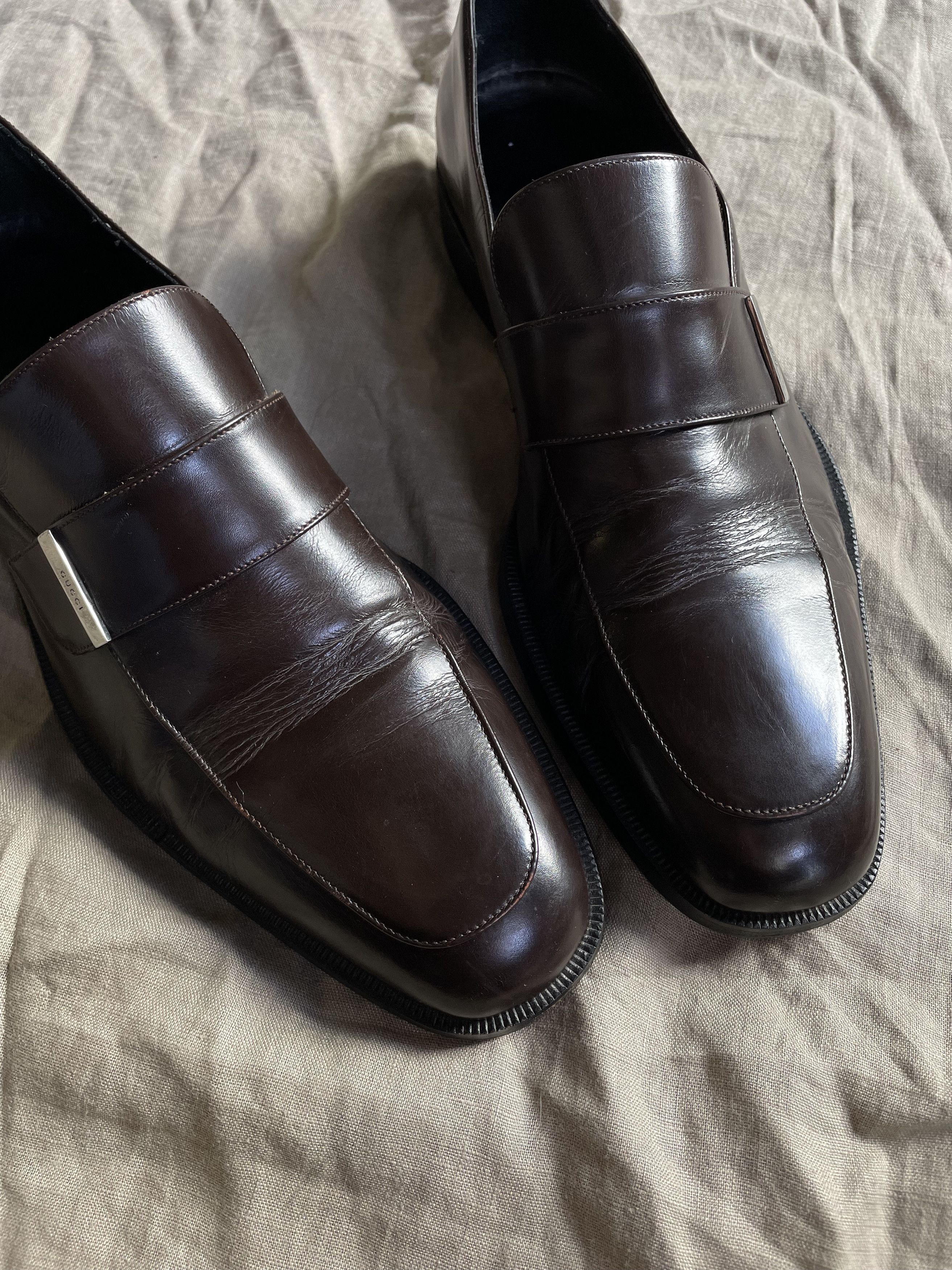 Gucci Gucci by Tom Ford Metal Logo Leather Formal Loafers 7800AC Size US 8.5 / EU 41-42 - 4 Thumbnail