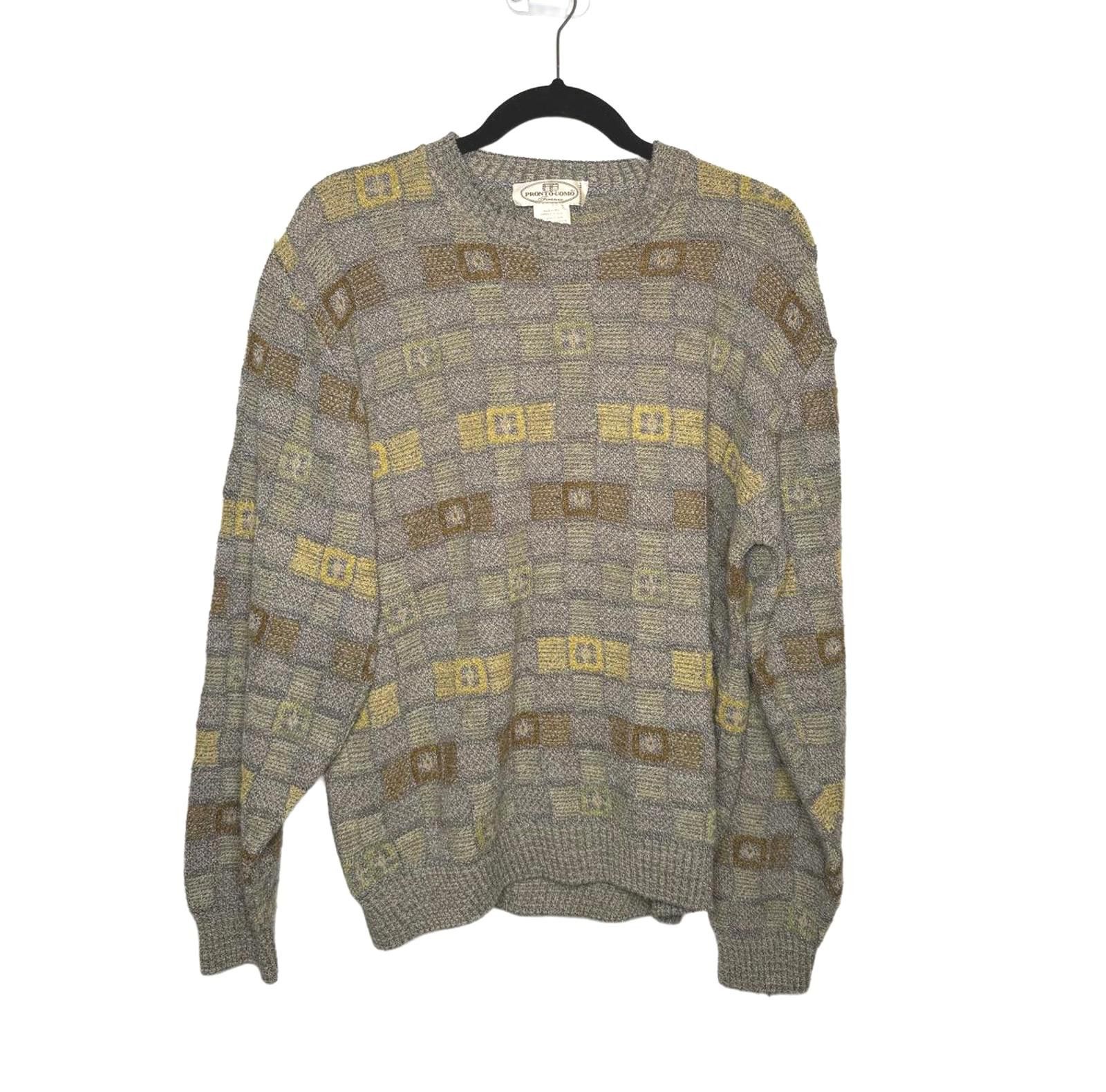 Other Vintage 90s Prontuomo Men's Crew Neck Knitted Sweater Size US M / EU 48-50 / 2 - 1 Thumbnail