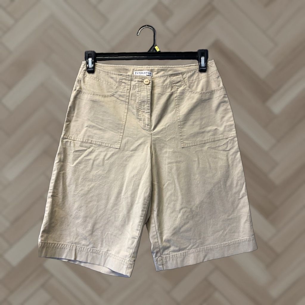 Pendleton Vintage Pendleton Women's Chino Shorts Size 8 Tan Casual Golf Travel Preppy Size 30" / US 8 / IT 44 - 1 Thumbnail