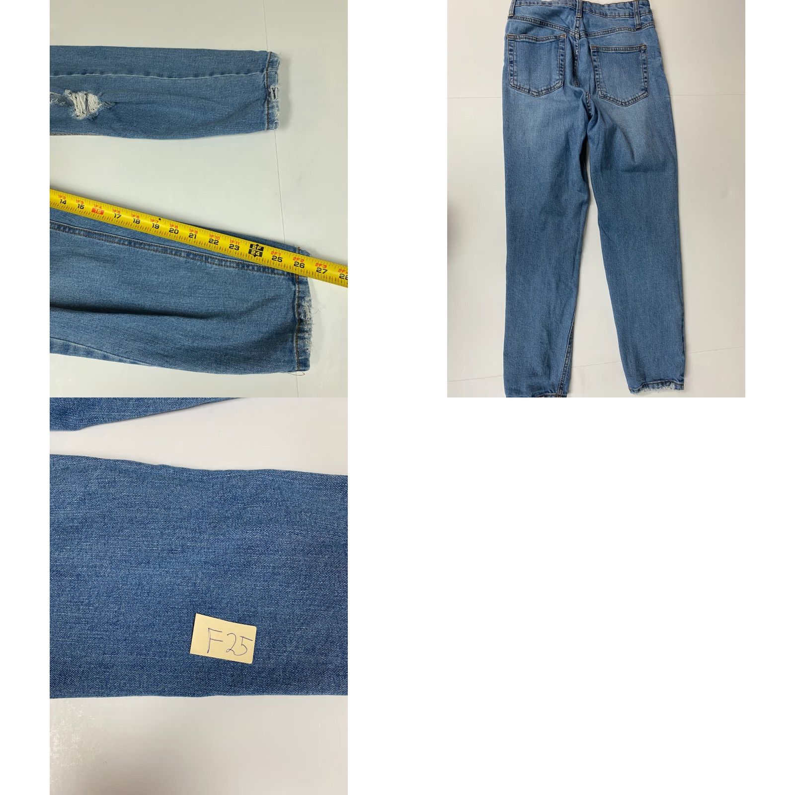 Vintage Wild Fable Jeans Womens 00 Blue Light Straight Regular Zip Pockets Cotton Knit Vintage No Size 24" / US 00 / IT 34 - 8 Thumbnail