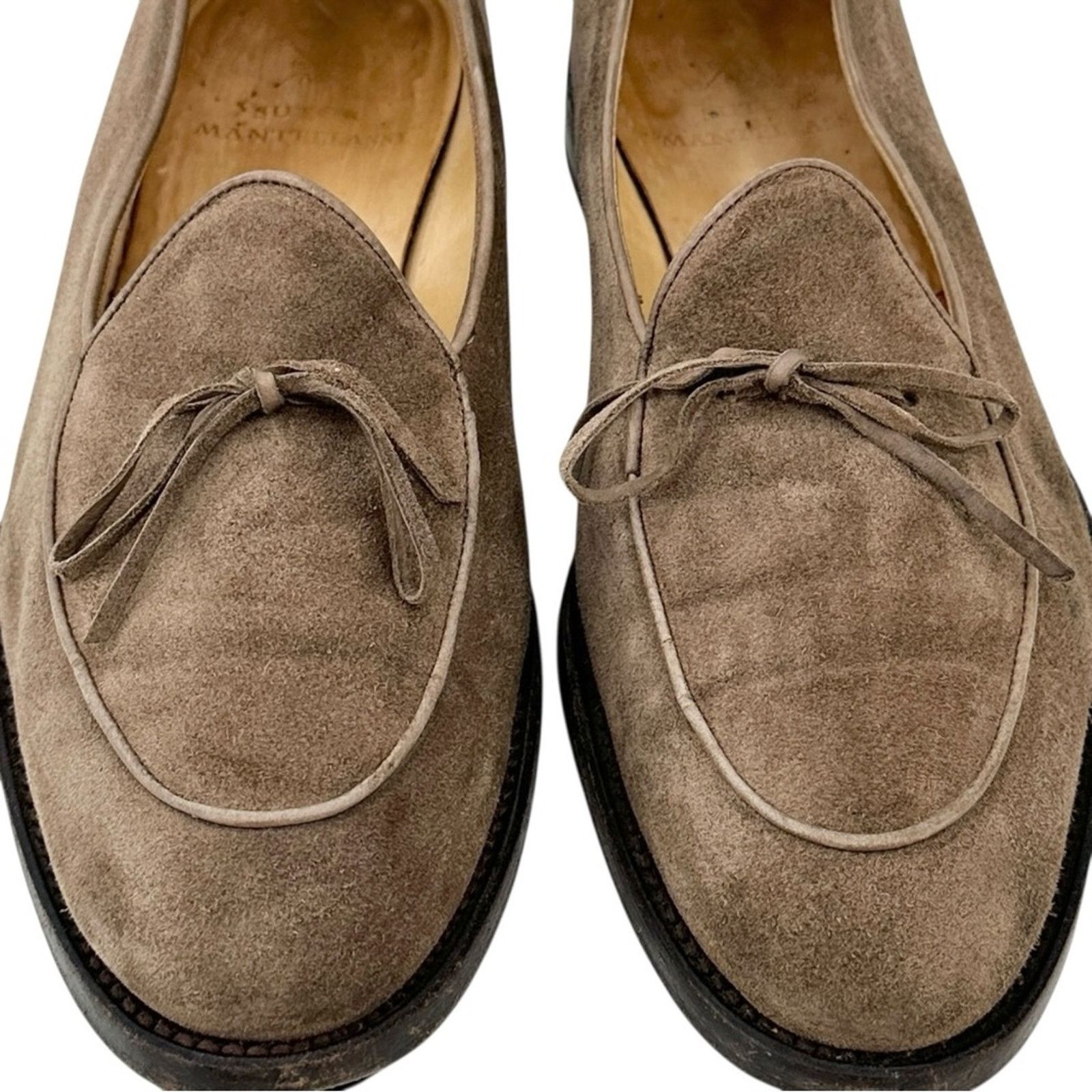 Sutor Mantellassi Gray Brown Suede Leather Driving Shoes Slip On Loafers Size US 8.5 / EU 41-42 - 4 Thumbnail