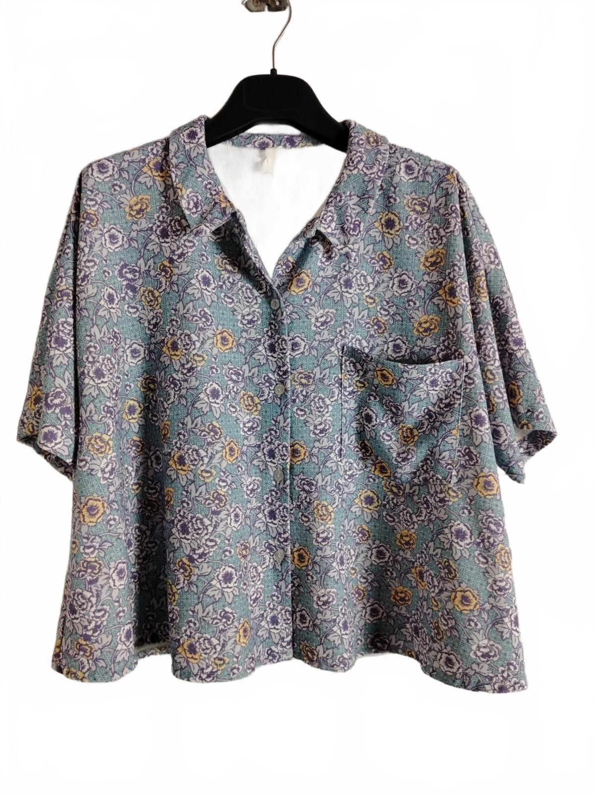 Asos ASOS Africa Women's Floral Shirt UK 12 Boxy Cropped Preowned Size M / US 6-8 / IT 42-44 - 2 Thumbnail