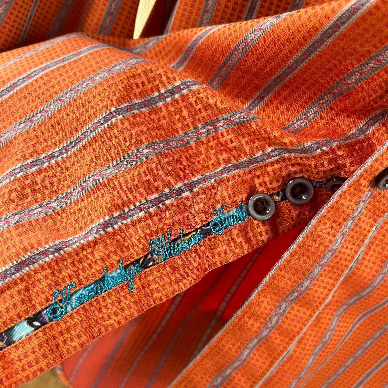 Robert Graham Robert Graham Orange Striped Button Down Shirt Size 2XL Size US XXL / EU 58 / 5 - 5 Thumbnail