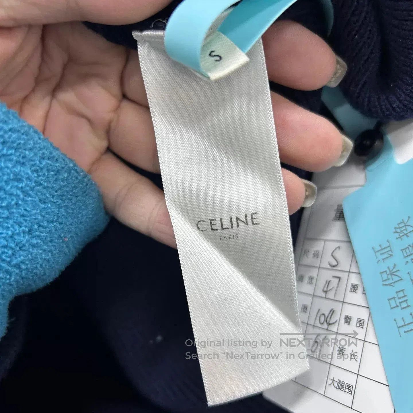 Celine Blue Crewneck Sweater with White Text. Size US S / EU 44-46 / 1 - 4 Thumbnail
