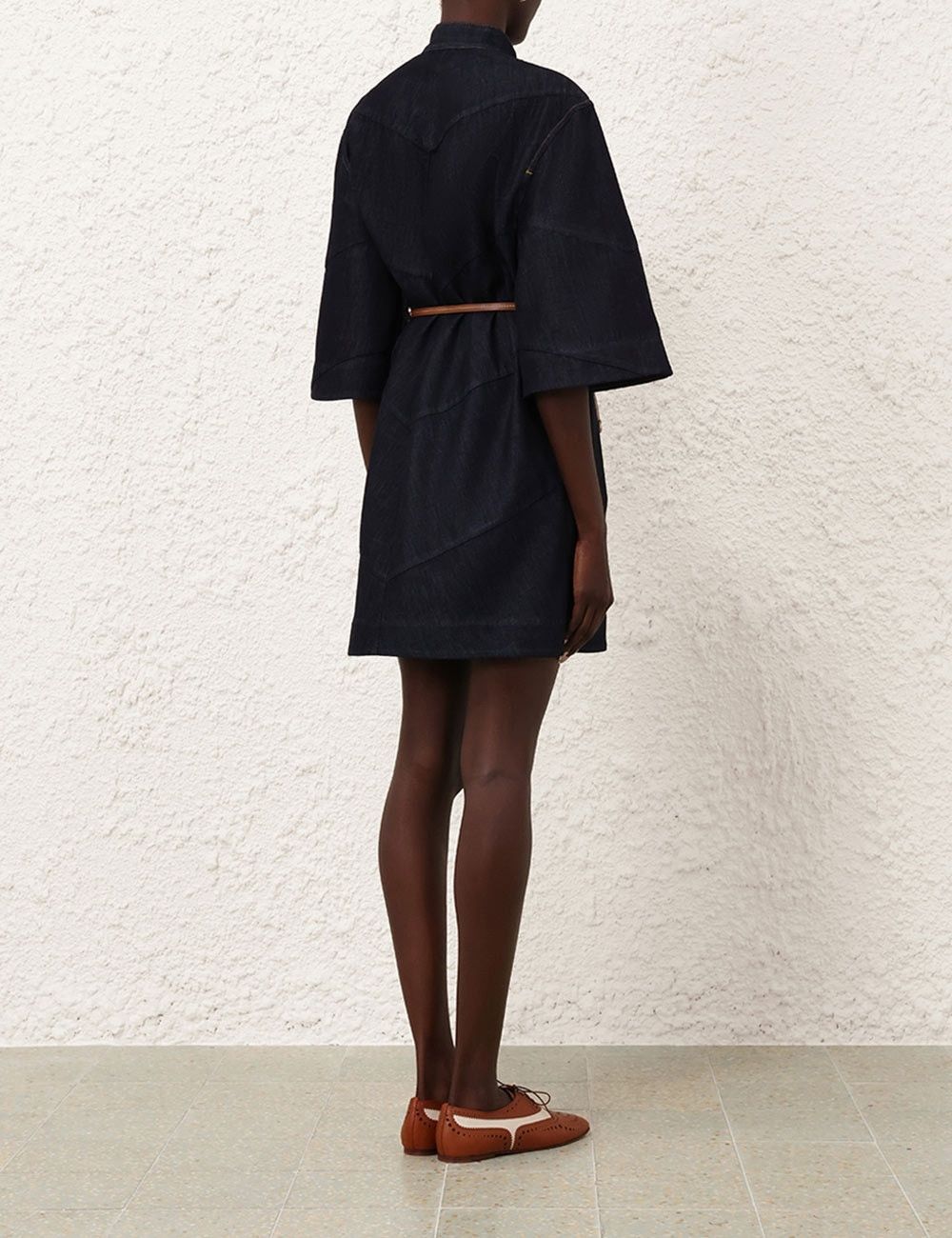 Zimmermann oc11z1025 Acacia Denim Mini Shirt Dress in Blue Size L / US 10 / IT 46 - 3 Thumbnail