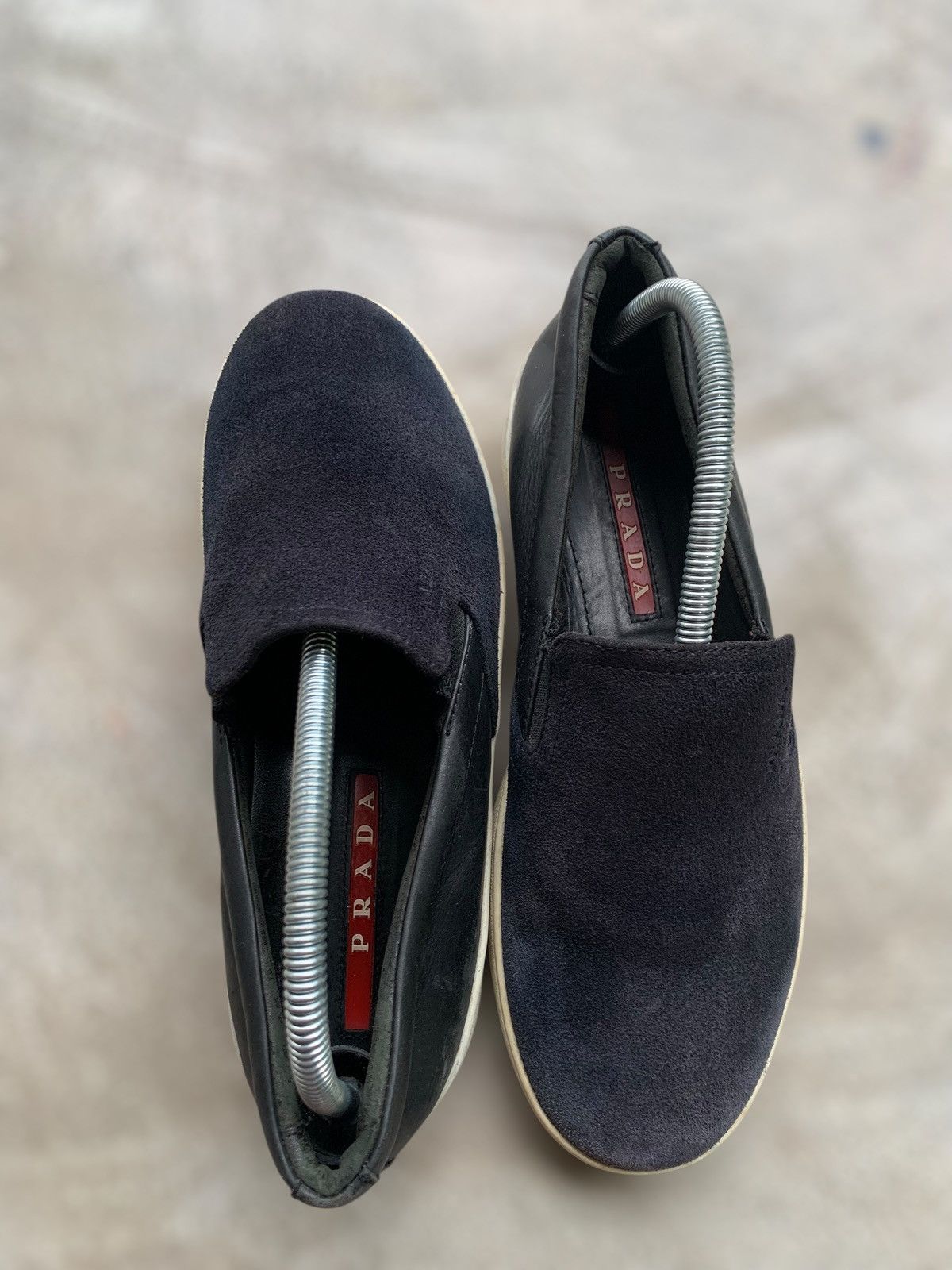 Prada Black Suede Prada Slip On Sneakers Size US 6 / EU 39 - 2 Thumbnail