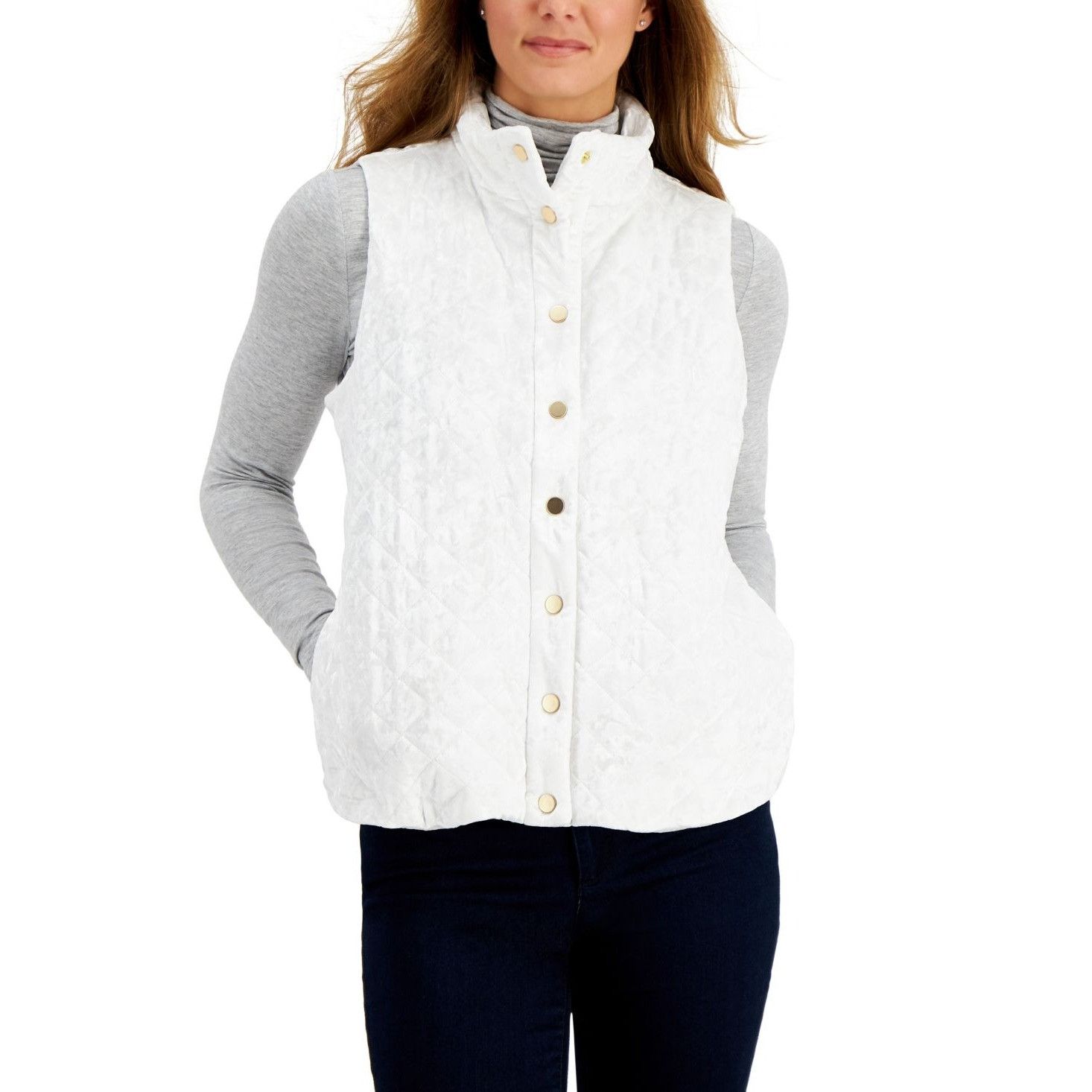 Charter Club Charter Club Velvet Quilted Vest in Winter Morning Size XX Grailed