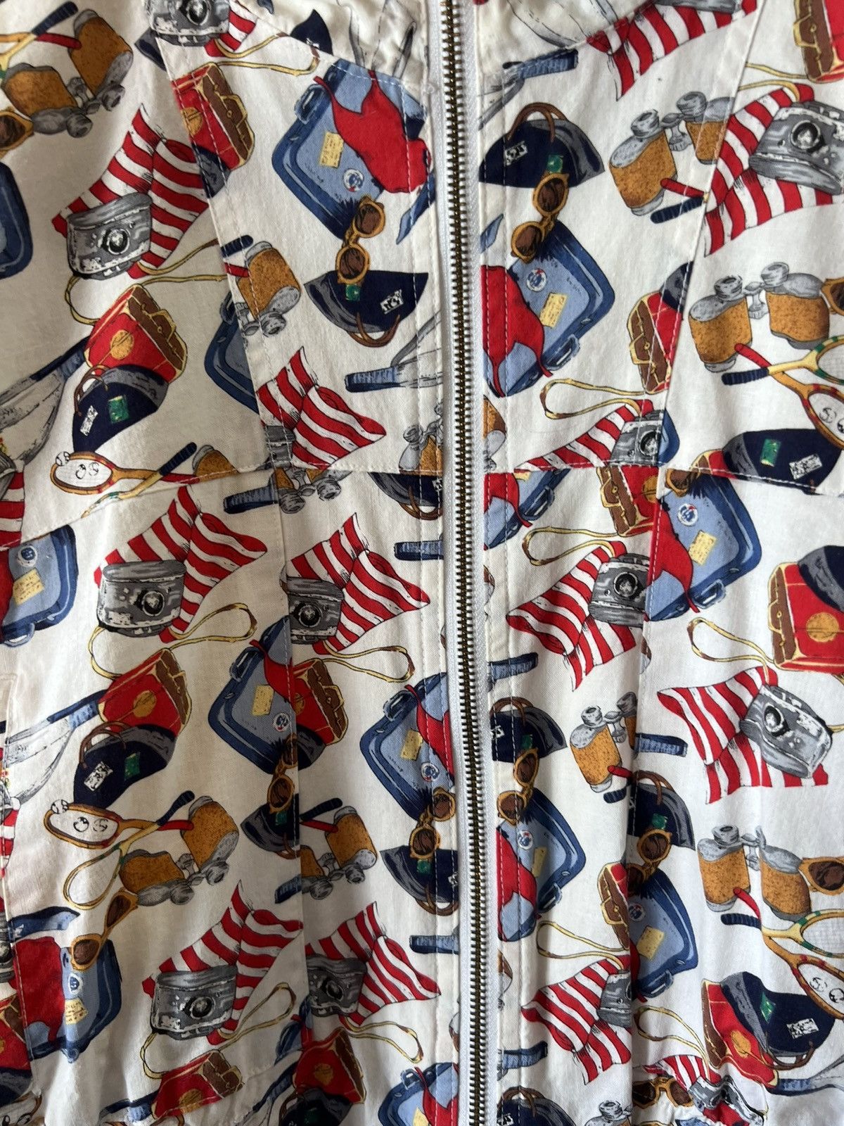 Vintage White vintage 90s American flag zip-up Size US XS / EU 42 / 0 - 9 Thumbnail