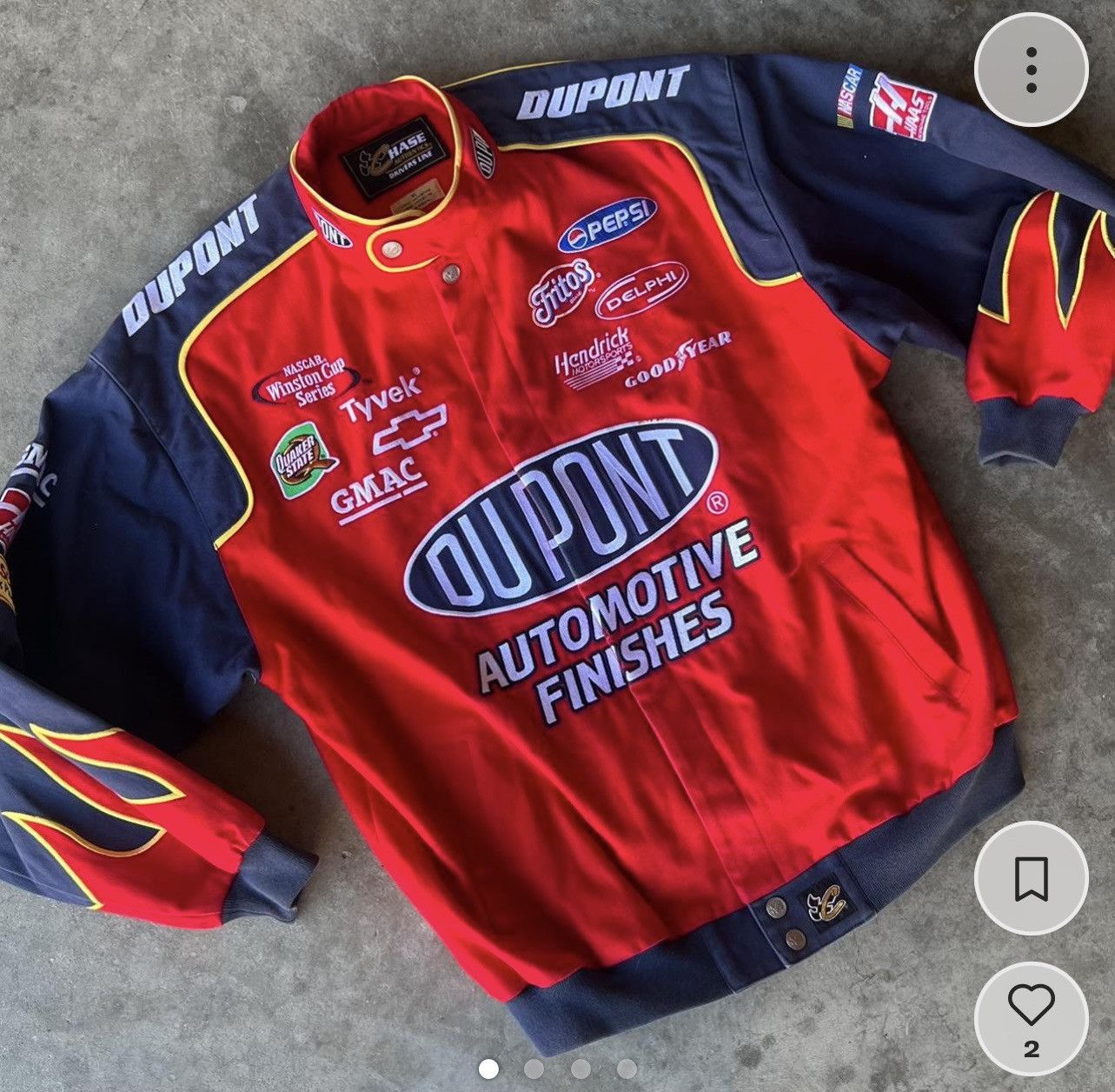 image of Nascar x Vintage Chase Authentic Drivers Line Racing Jacket Size X - Large in Red, Men's