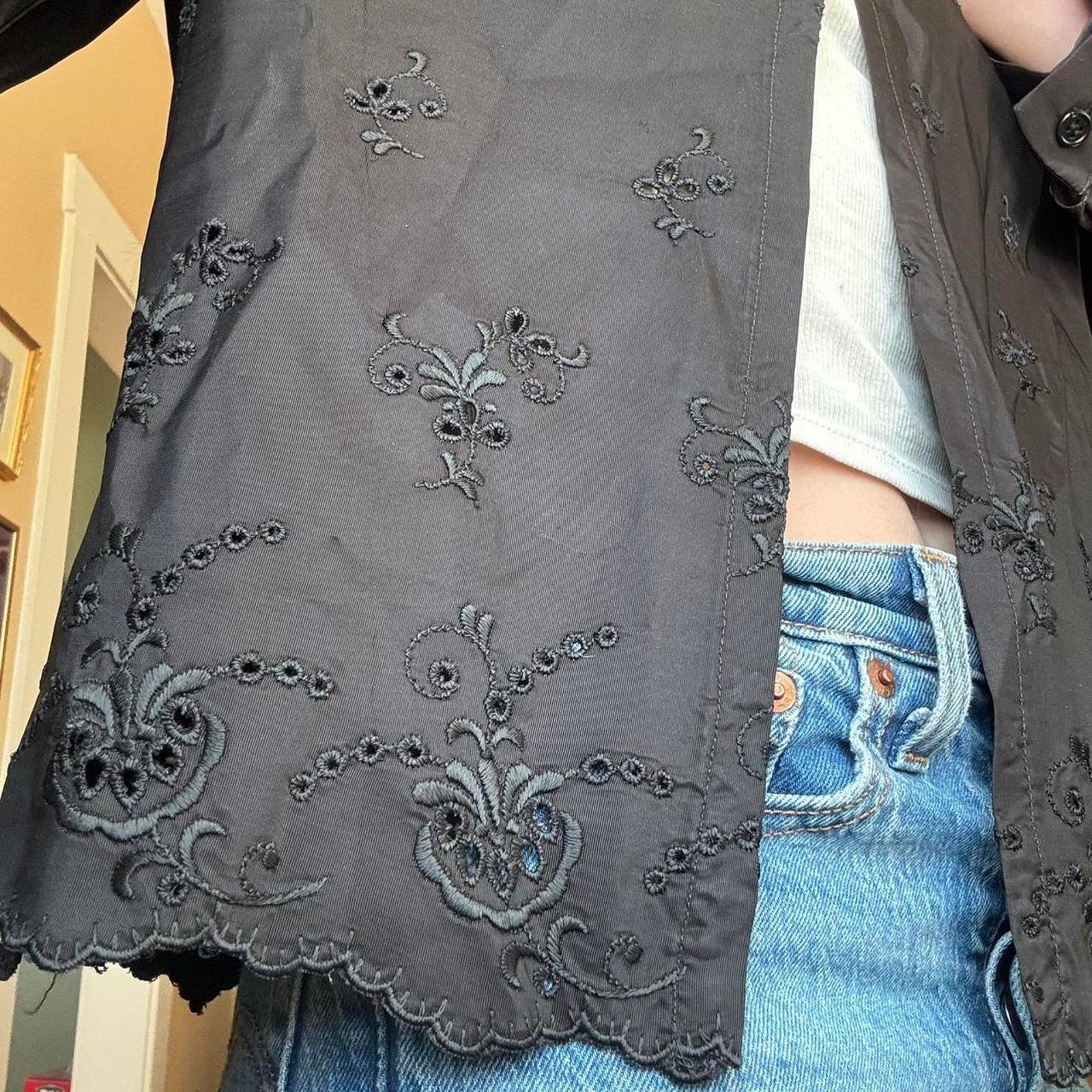 Vintage Vintage Neusteters 1980s Victorian Goth Open Jacket 8 Size M / US 6-8 / IT 42-44 - 8 Thumbnail