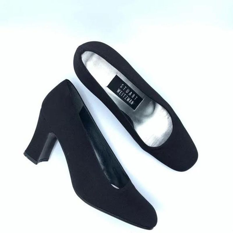 Stuart Weitzman Stuart Weitzman | Vintage 80s Black Squared Toe Pumps | 8.5 Size US 8.5 / IT 38.5 - 7 Thumbnail