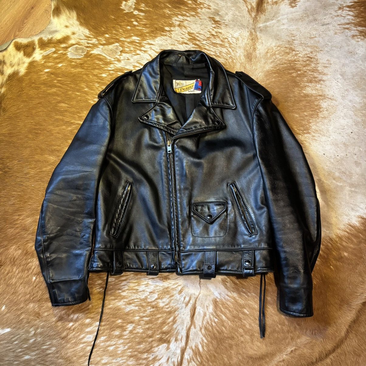 Schott Schott Perfecto Leather Jacket – Size 48 – Rare Backprint Size US M / EU 48-50 / 2 - 3 Thumbnail
