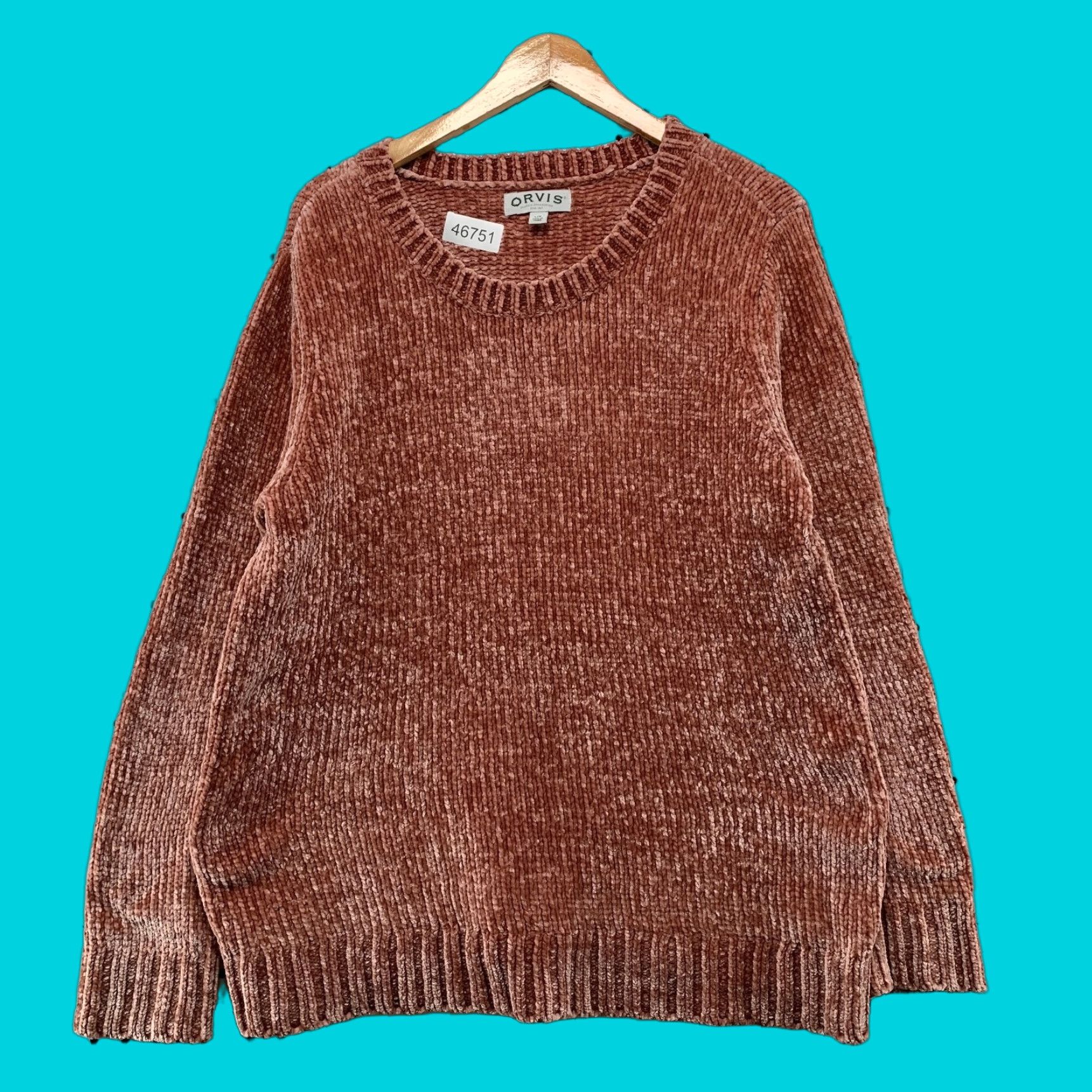 Orvis Orvis Sweater Large Rose Pink Chenille Chunky Knit Soft Plush Crew Oversized Size L / US 10 / IT 46 - 1 Thumbnail