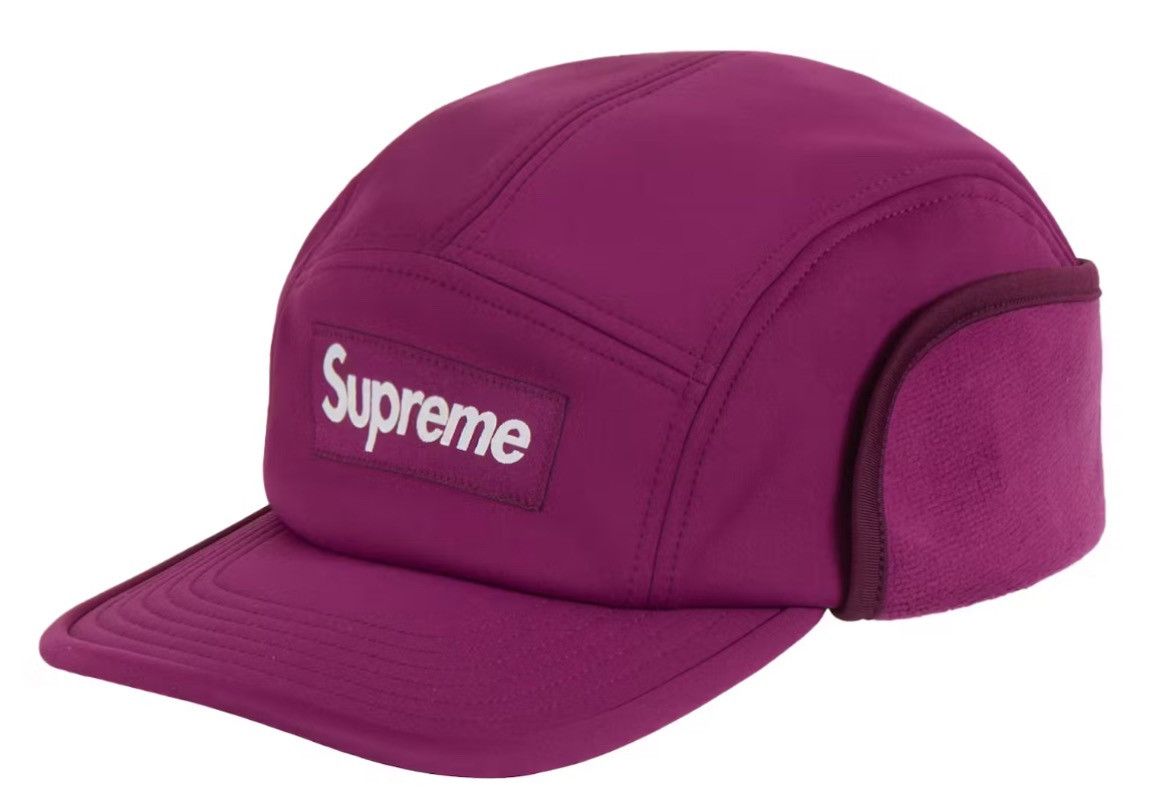 image of Supreme Windstopper Fleece Ear Flap Camp Cap Hat in Purple, Men's