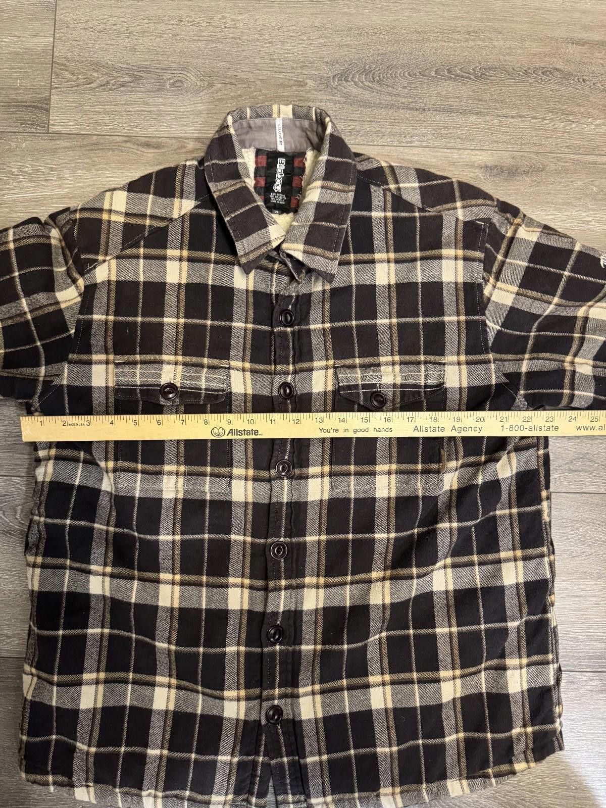 Billabong Billabong Brown & White Plaid Sherpa Lined Flannel Jacket Size US XL / EU 56 / 4 - 9 Thumbnail