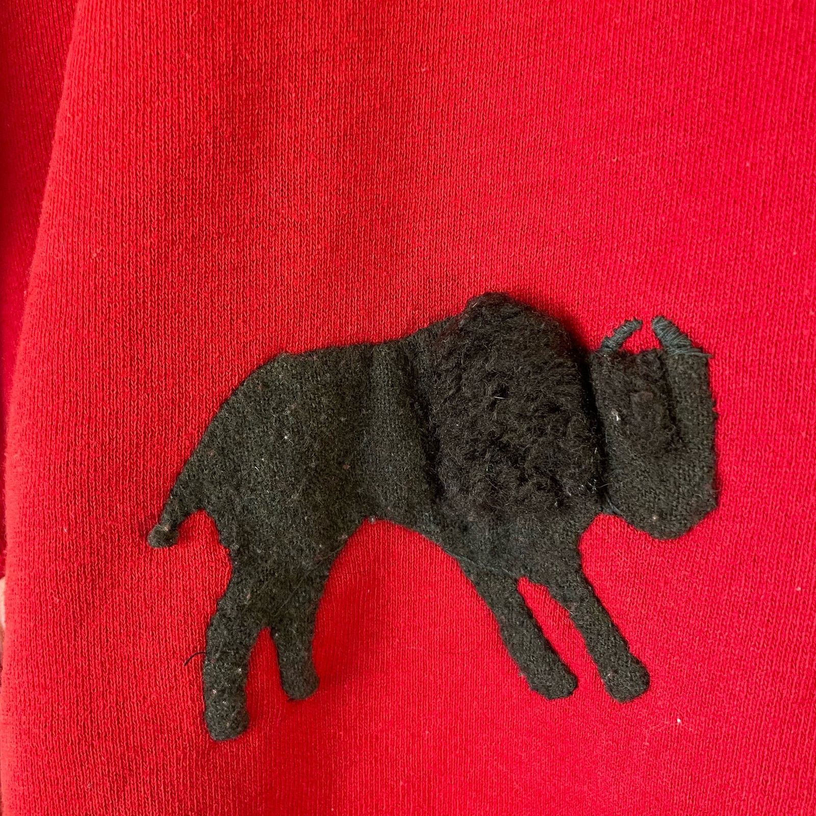 Jerzees Cute Late 80s Early 90s OOAC Red Bison Hunt Sweatshirt Size XL / US 12-14 / IT 48-50 - 4 Thumbnail