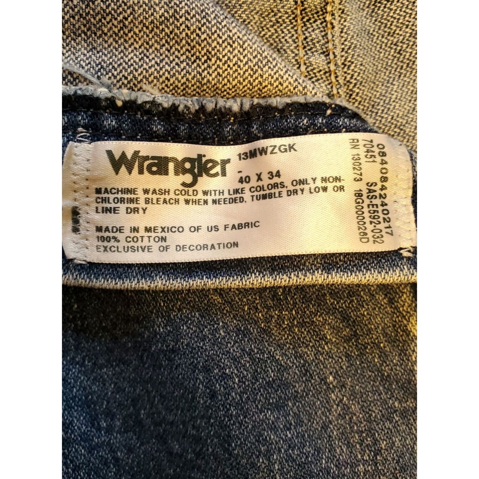 Wrangler VINTAGE Wrangler Jeans Mens 40x34 Western Cowboy Boot Cut 90s Blue Denim Size US 40 / EU 56 - 5 Thumbnail