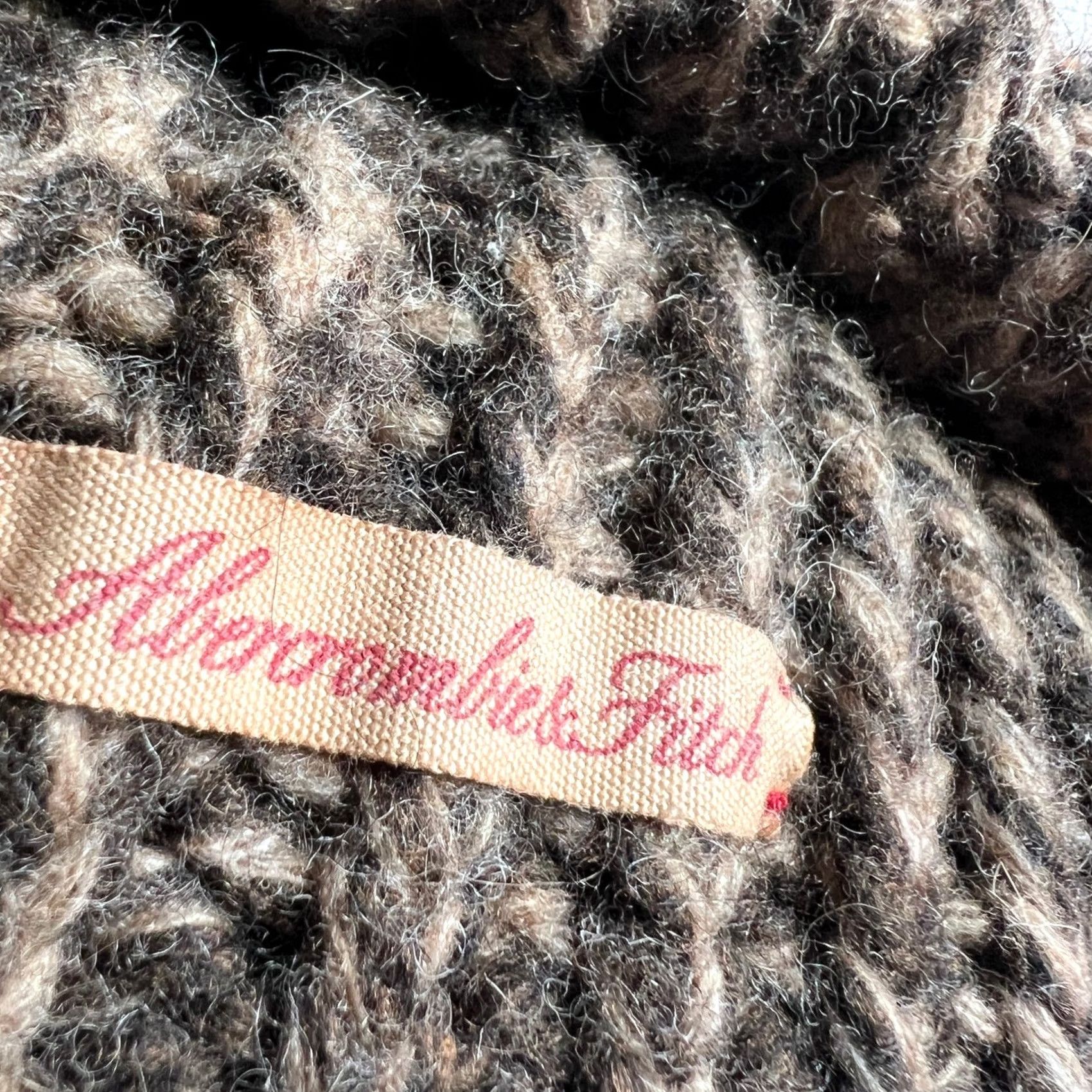 Abercrombie & Fitch Abercrombie & Fitch Brown Marled Wool Alpaca Blend Chunky Ribbed Knit Beanie Hat Size ONE SIZE - 3 Thumbnail